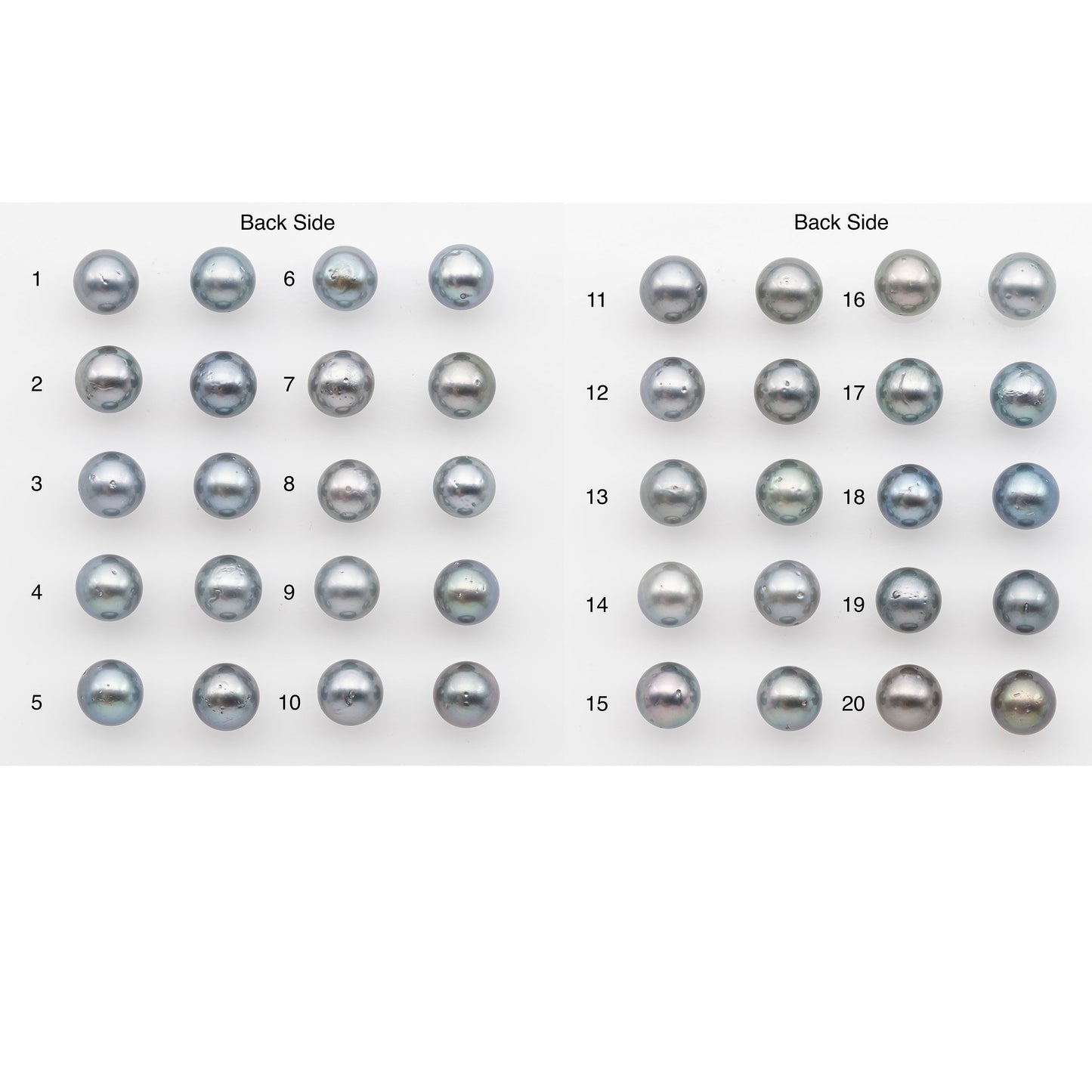 10-11mm Tahitian Pearl Pairs, Matched Round Loose Pearls for Making Studs, High Luster for Jewelry Making Supplies, SKU # 2841TH