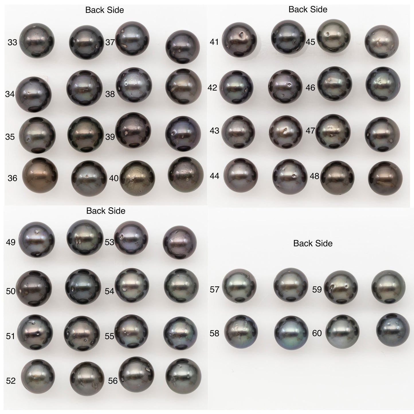 10-11mm Round Tahitian Pearl Pairs with Minor Blemishes, Matched Loose Pearls for Making Studs, for Jewelry Making Supplies, SKU # 3276TH