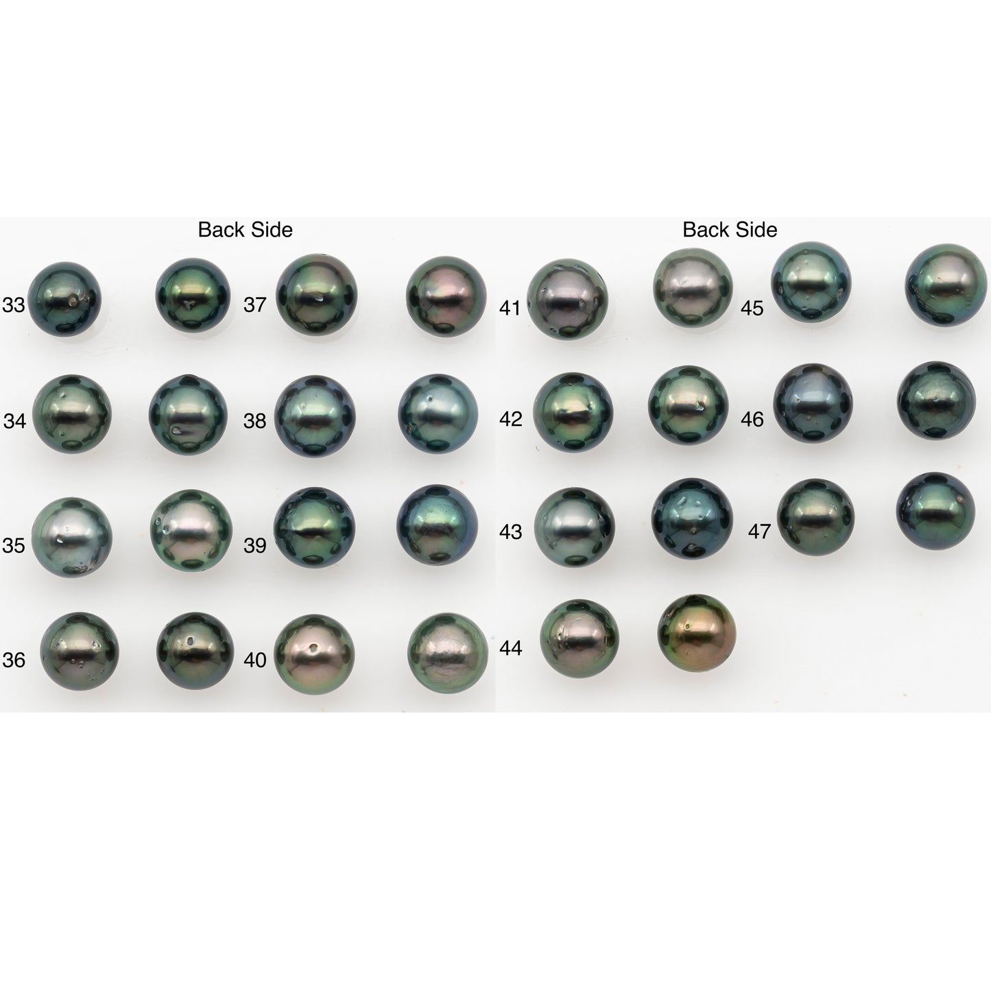 8-9mm Round Tahitian Pearl Pairs with High Luster and Natural Color with Minor Blemishes, for Jewelry Making Supplies, SKU # 3373TH