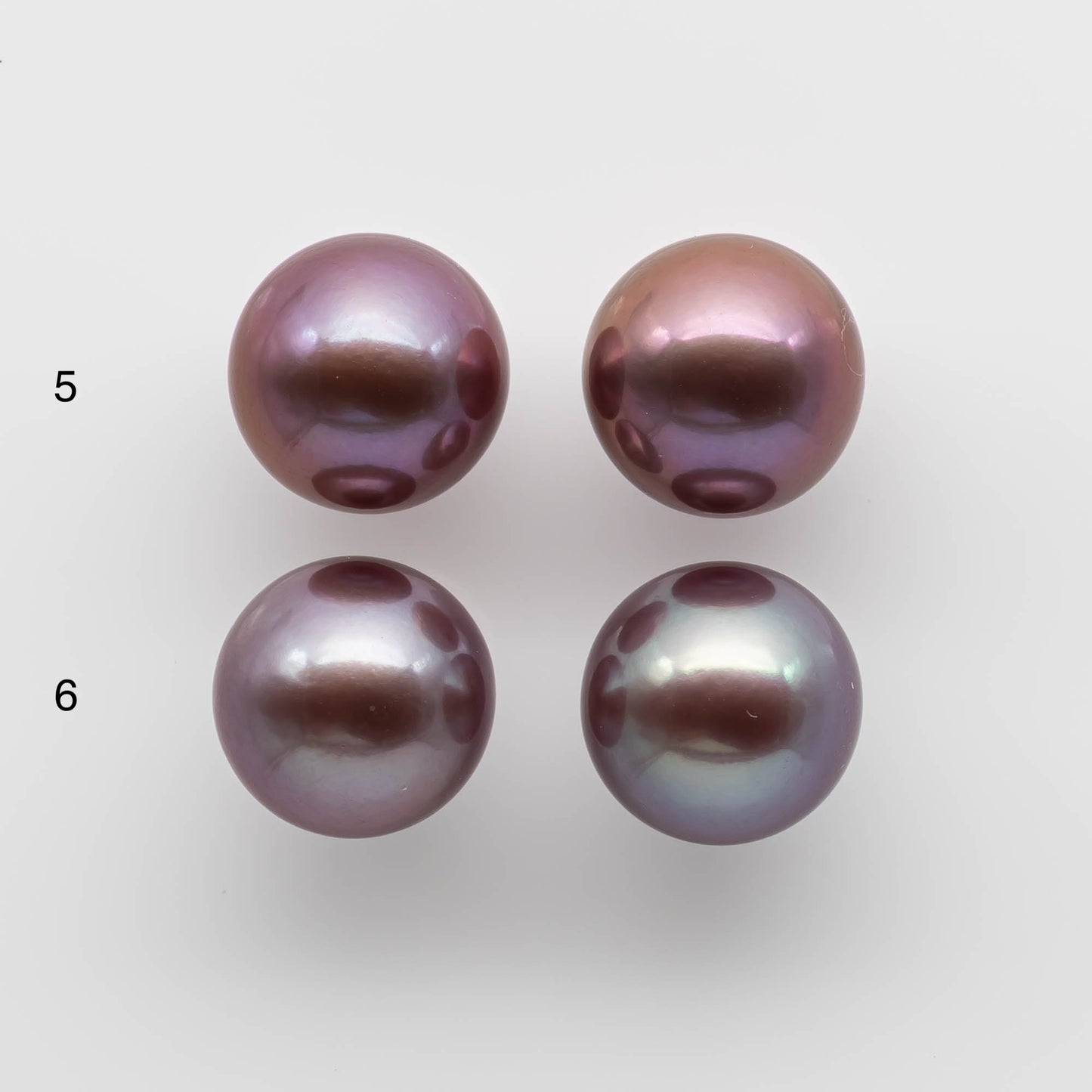 12-13mm Round Edison Pearl with Intensive High Luster and All Natural Colors, Matching Pair in Half Drilled for Making Earring, SKU # 1780EP