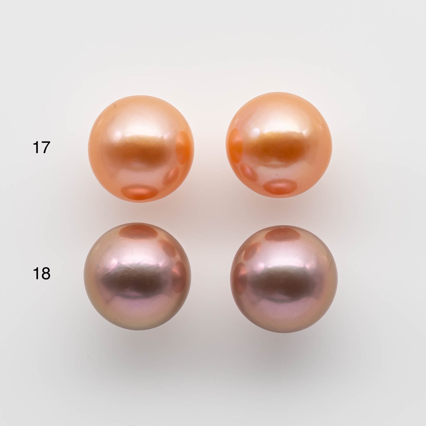 12-13mm Edison Pearl Round Matching Pair in All Natural Colors and High Luster, Half Drilled for Making Earring, SKU # 1779EP