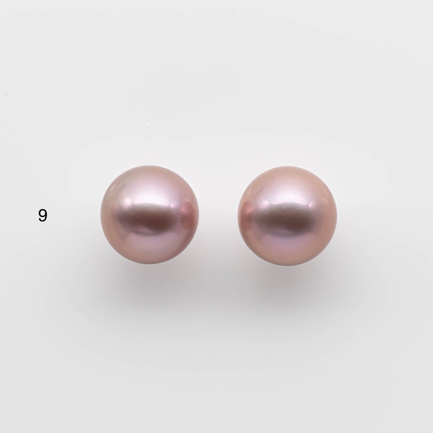 11-12mm Round Edison Pearl in Natural Rose Gold Color with Beautiful Luster, Matching Pair in Half Drilled for Making Earring, SKU # 1781EP