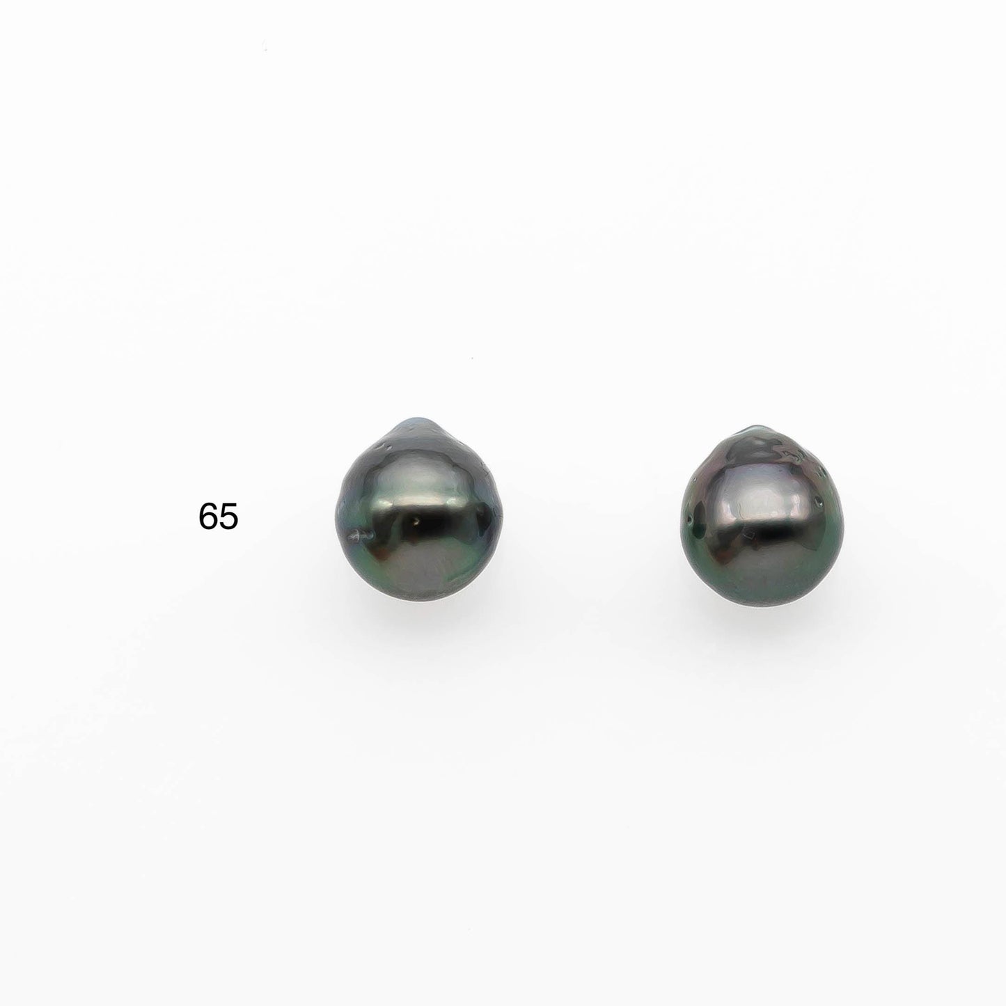 10-11mm Matching Pair Tahitian Pearl in Amazing Luster, Undrilled for Making Earring or Pendant, SKU # 2322TH