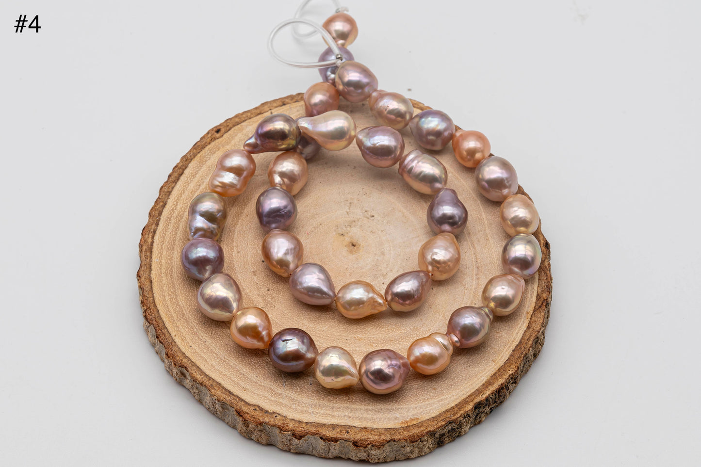 9-11mm Edison Pearl in Multi-Natural Color with High Luster in Full Strand for Jewelry Making or Beading, SKU # 1350EP