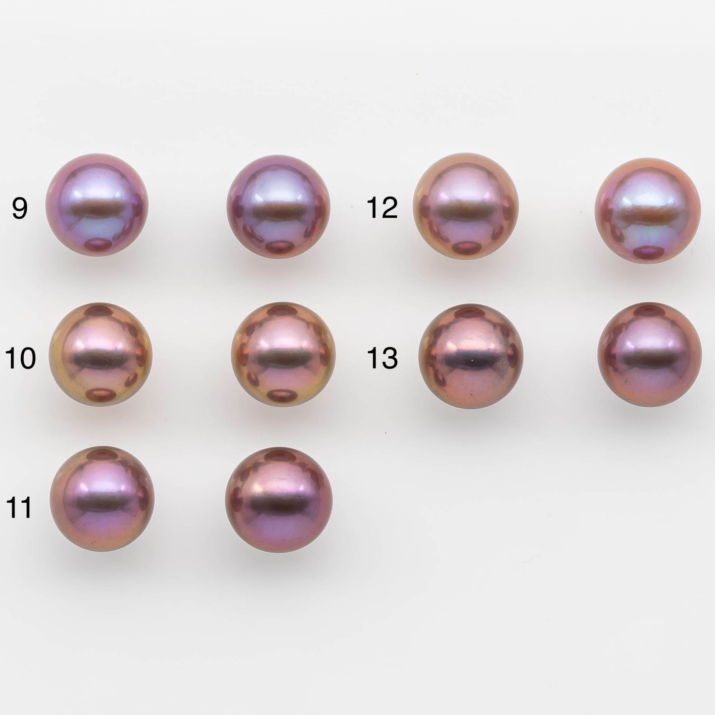 12-13mm Matching Pairs Round Edison Pearl with Natural Color and High Luster, SKU # 2483EP