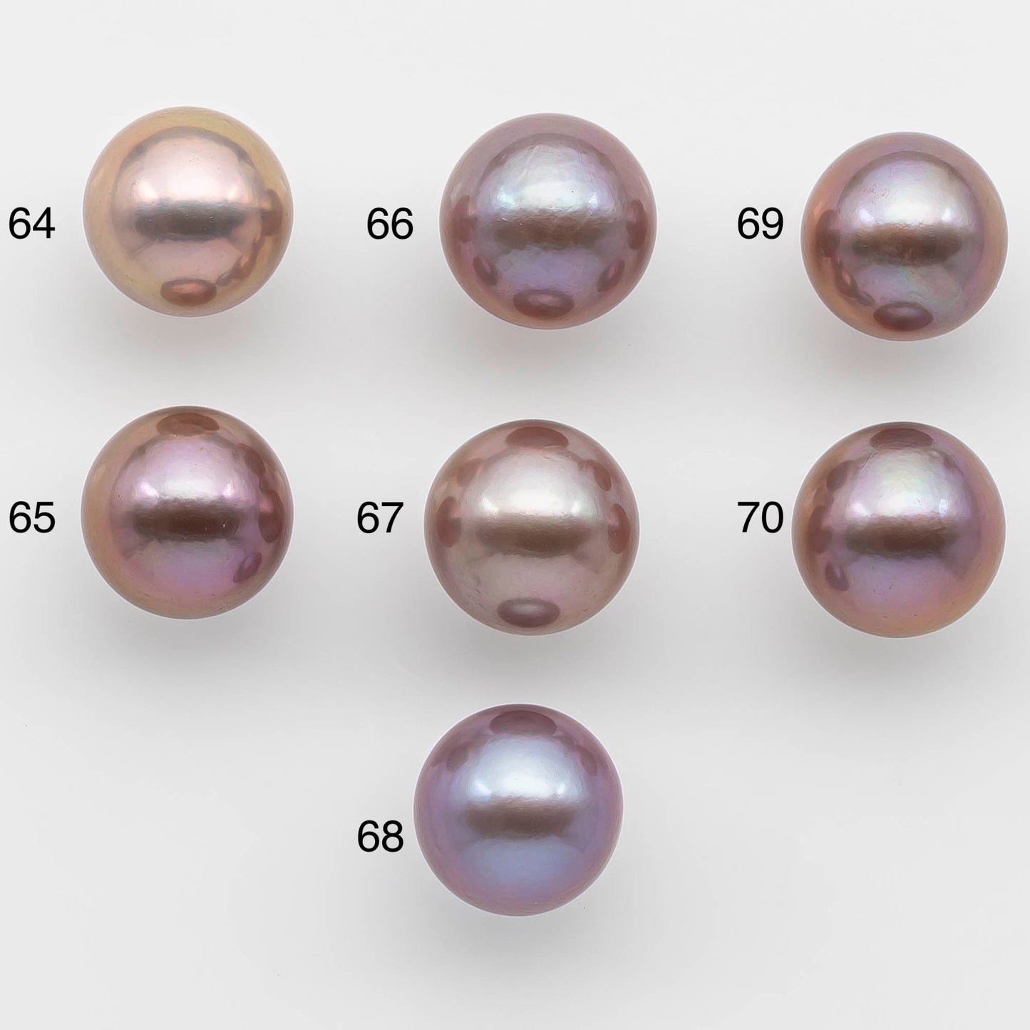 13-14mm Edison Pearl Round Natural Lavender Colors with High Luster, Undrilled, SKU # 2486EP