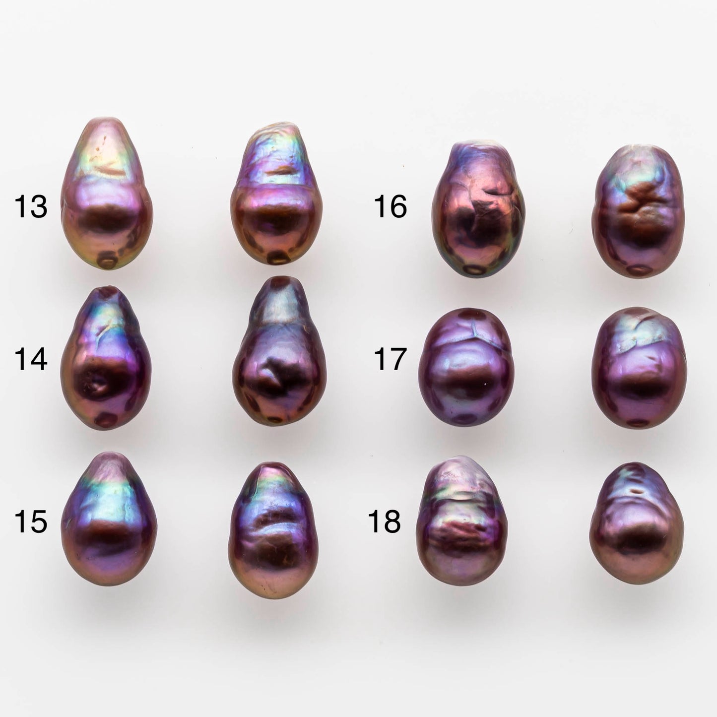 10-11mm Edison Pearl in Matching Pair with Natural Colors and High Lusters, Undrilled for Making Earring, SKU # 1812EP