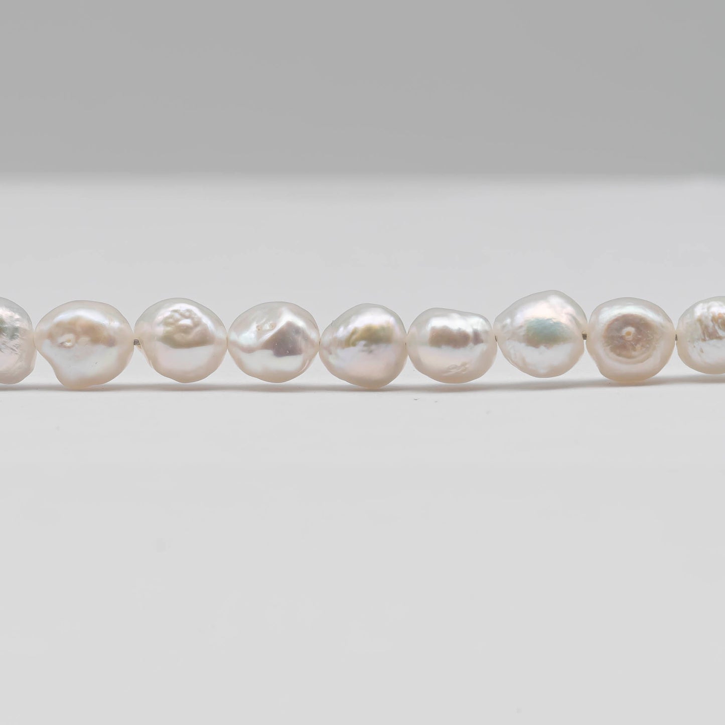 6-7mm Freshwater Nugget Pearl Bead in Natural White Color, Cultured Pearl in Full Strand for Jewelry Making, SKU # 2436FW