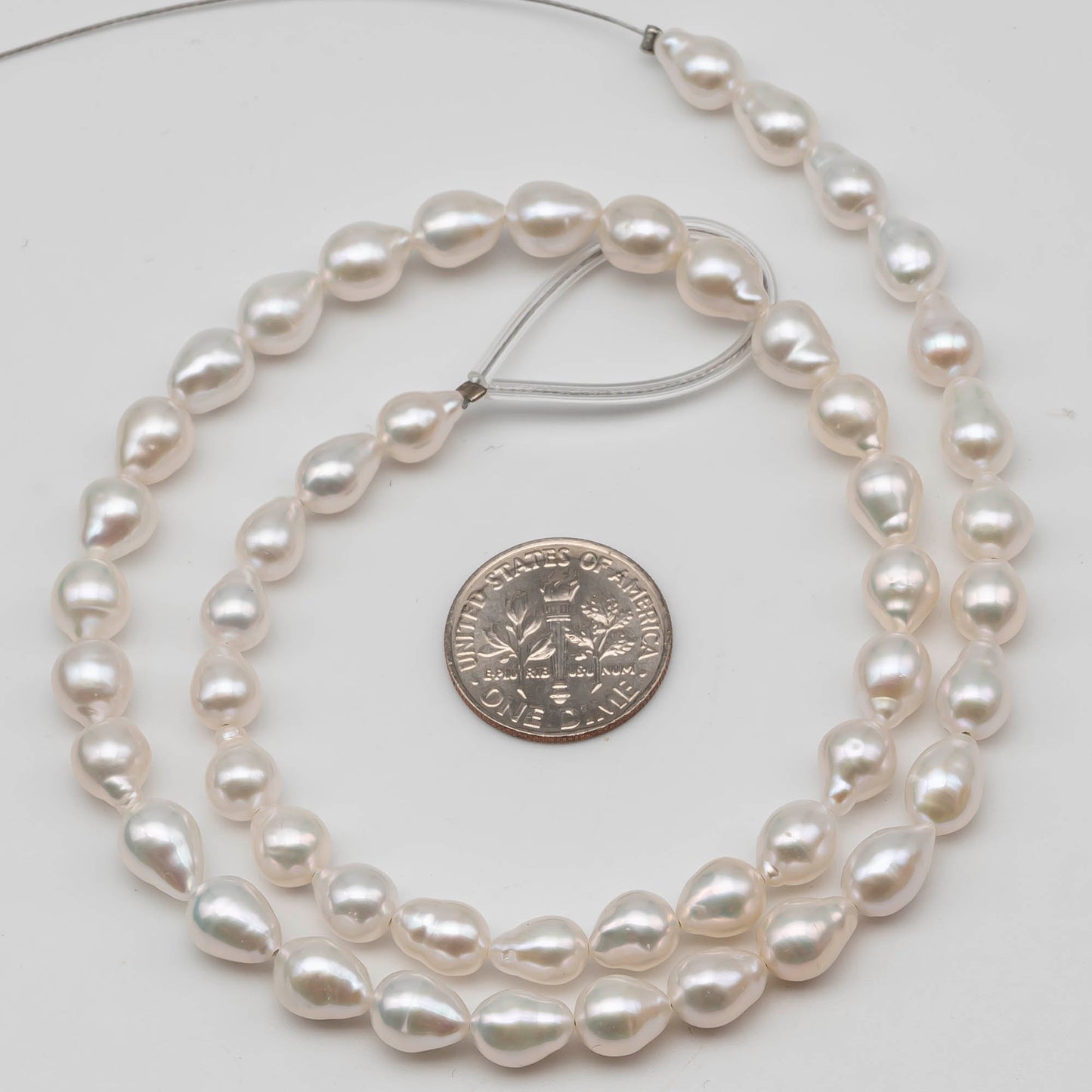 6-7mm Mini Baroque Pearl in Uniform Shape, Small Freshwater Pearl Bead in Natural White Color on a Full Strand, SKU # 2438FW