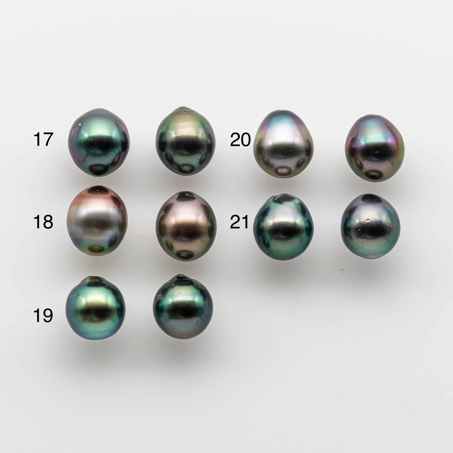 9-10mm Drop Tahitian Pearl Matching Pair Undrilled with High and Minor Blemish, For Making Earring, SKU # 1734TH