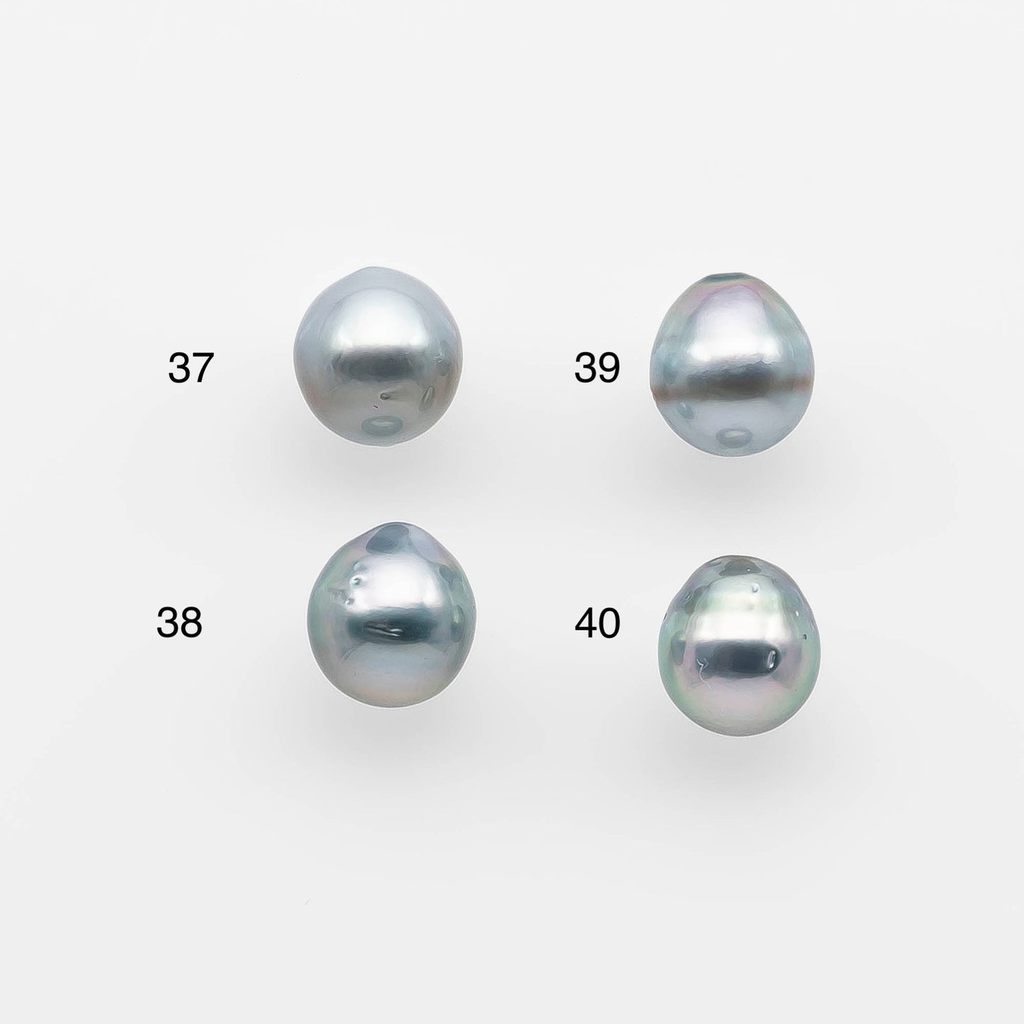 9-10mm High Quality Tahitian Pearl in Silver Blue or Gray Natural Color and Very Nice Luster, Single Piece Loose Undrilled, SKU # 2097TH