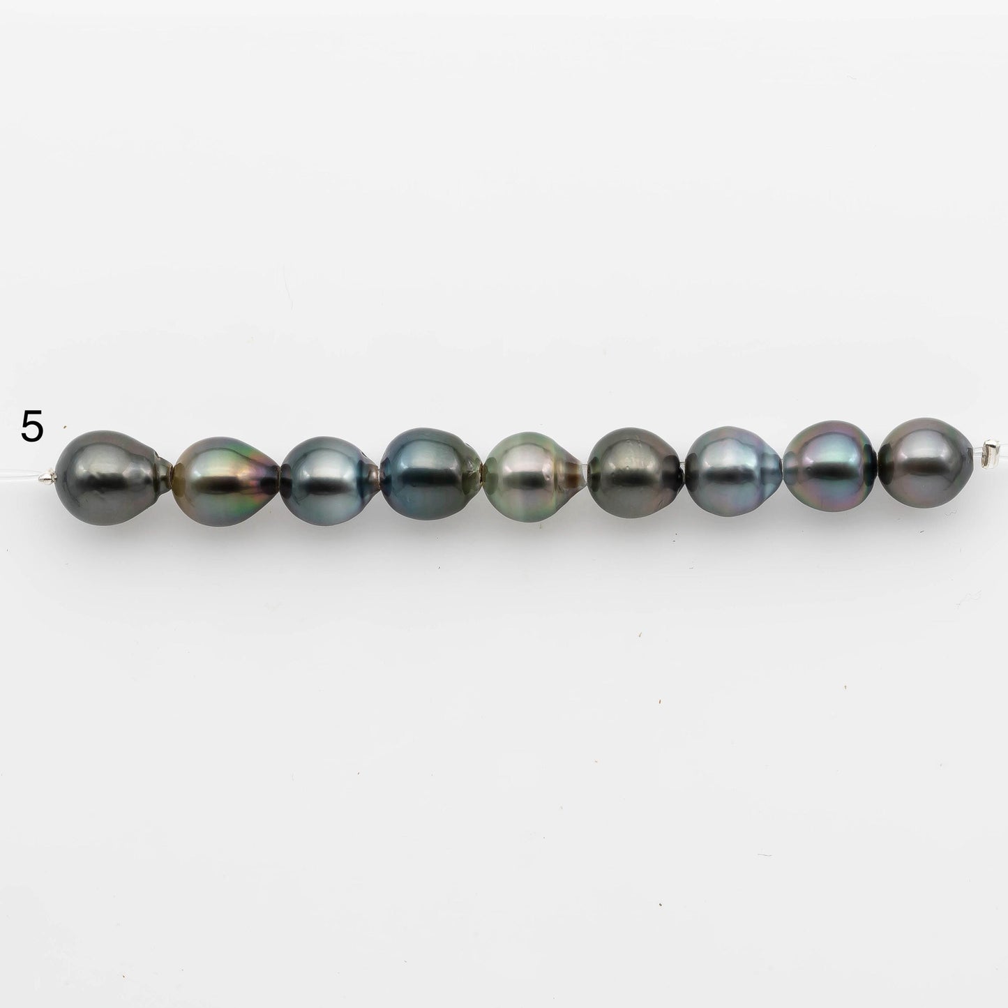 2mm Hole 10-11mm Tahitian Pearls in Short Strand with All Natural Color with High Luster for Jewelry Making, SKU# 2223TH