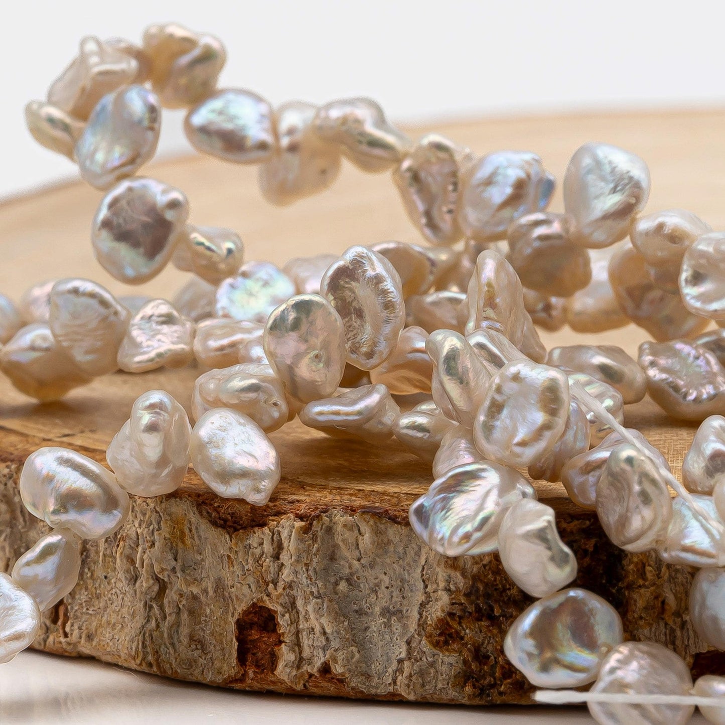 Tiny Keshi Pearls, Top Drill Freshwater Pearl, White 4-5mm, SKU #2500FW