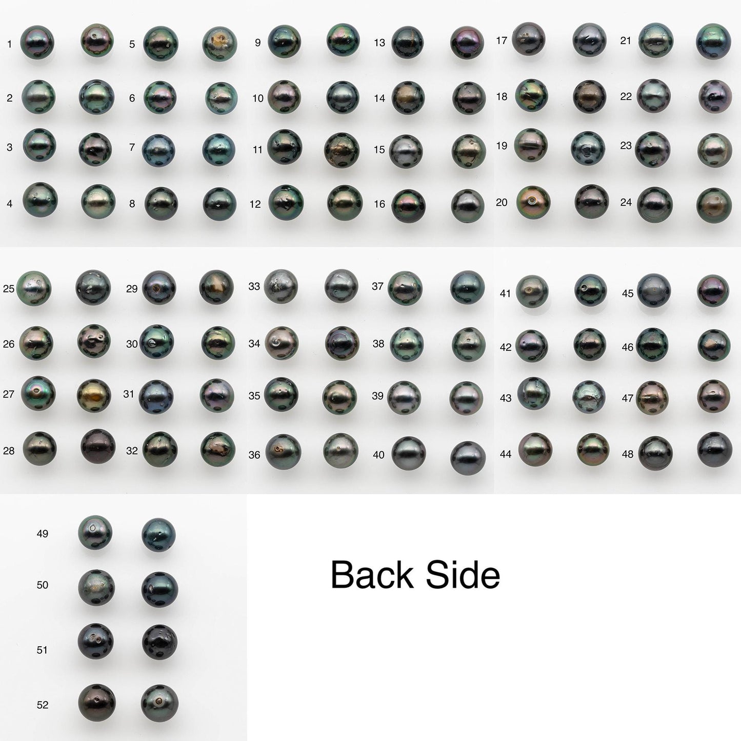 10-11mm Matching Pair Near Round Tahitian Pearl in High Luster, Undrilled for Making Earring or Pendant, SKU # 2542TH