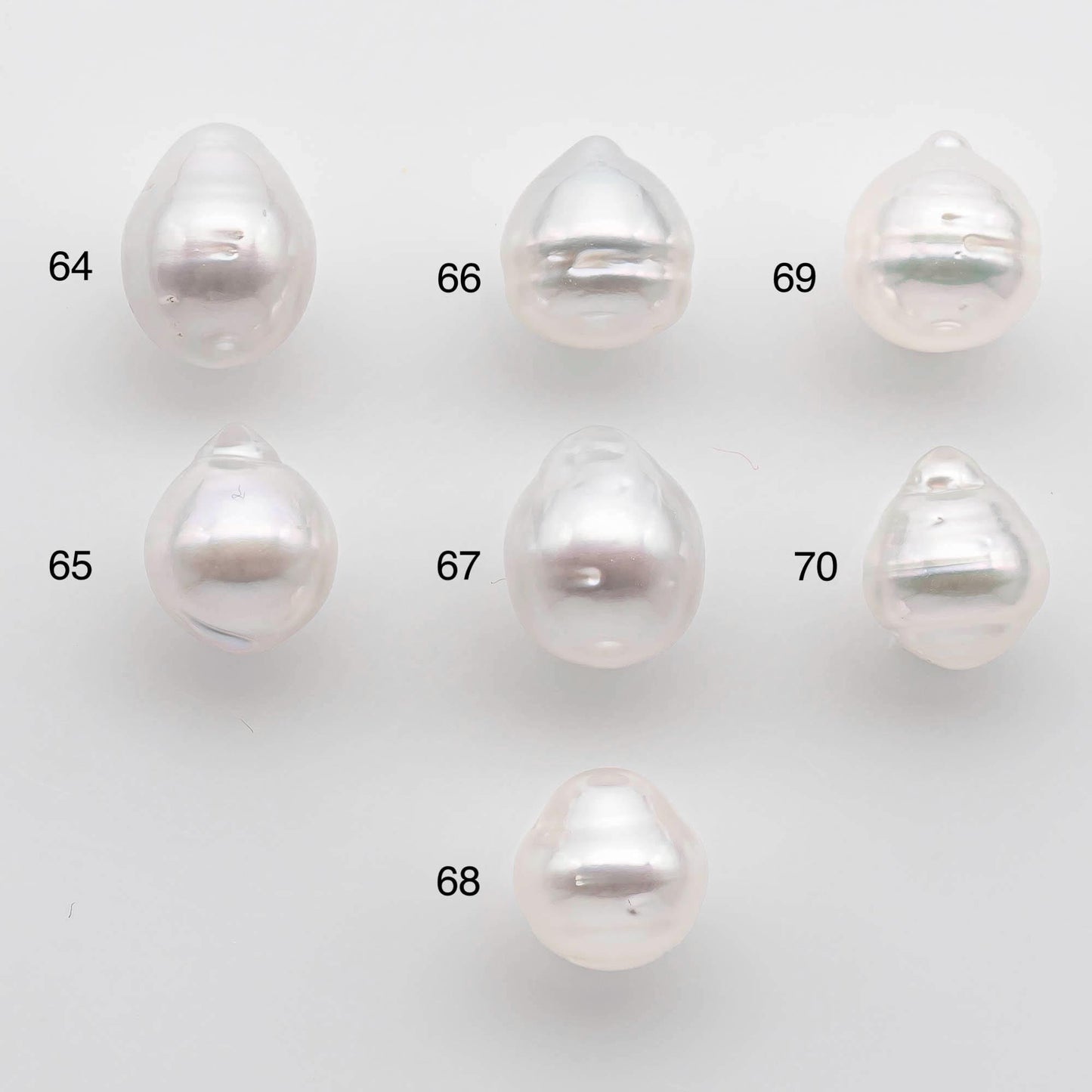 9-10mm Drop South Sea Pearl with High Luster and Natural White Color with Minor Blemish, Loose Single Pice Undrilled, SKU # 2546SS