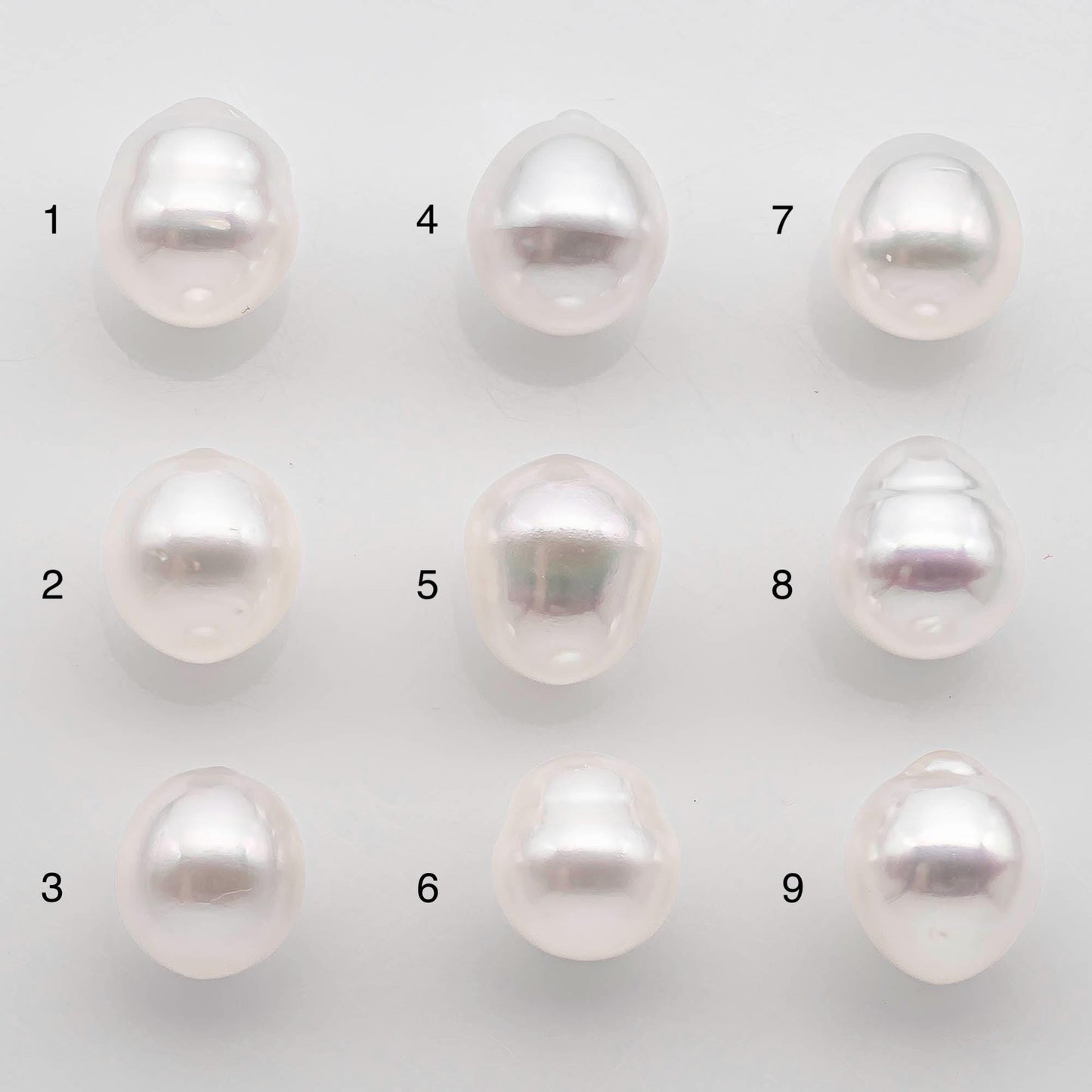9-10mm South Sea Pearl Drop in Natural White Colors and Beautiful Luster, Undrilled Single Piece, SKU # 2551SS
