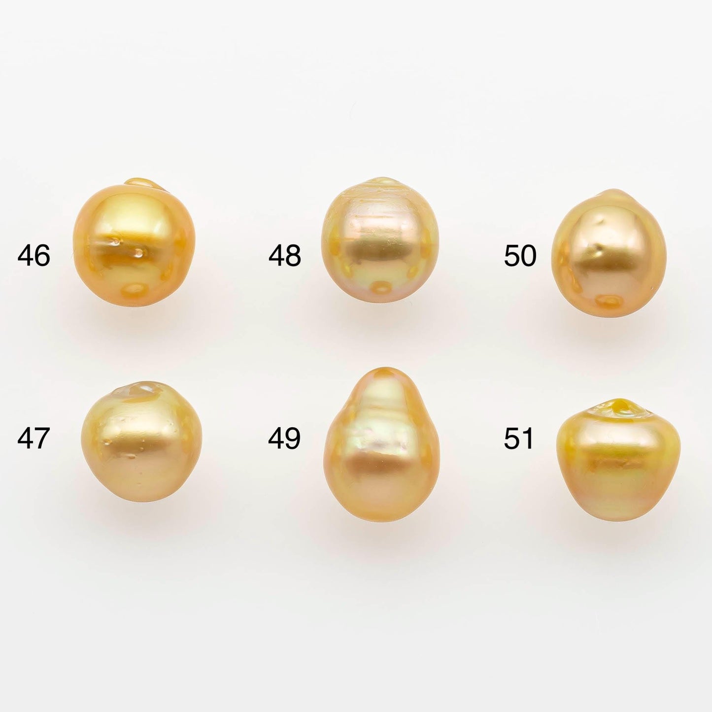 9-10mm South Sea Pearl, Gold Single Piece Nondrilled with High Luster and Minor Blemishes for Jewelry Making, SKU # 2555GS