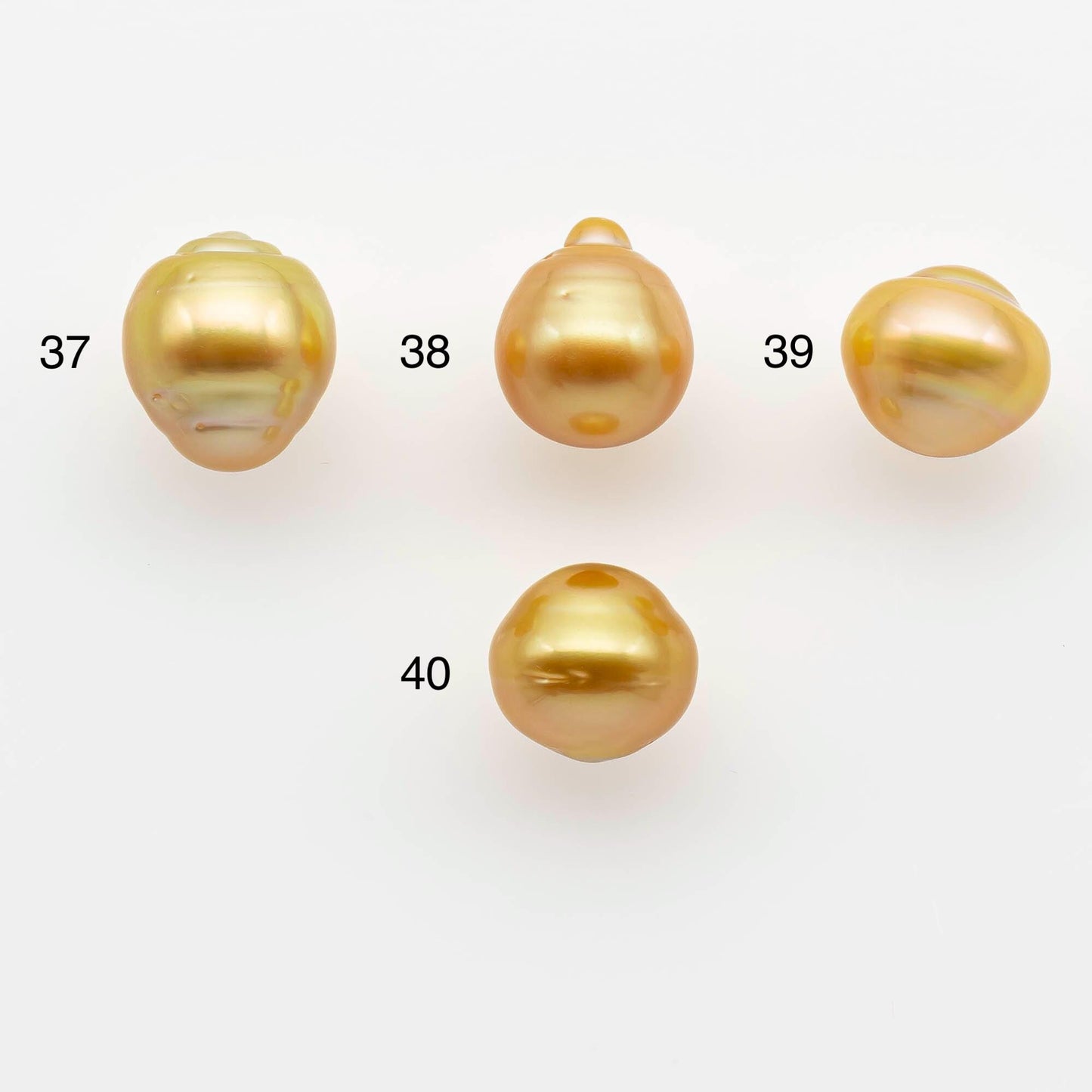 10-11mm Gold South Sea Pearl Drops Undrilled for Jewelry Making, Natural Gold Color Saltwater Pearl, SKU#2565GS