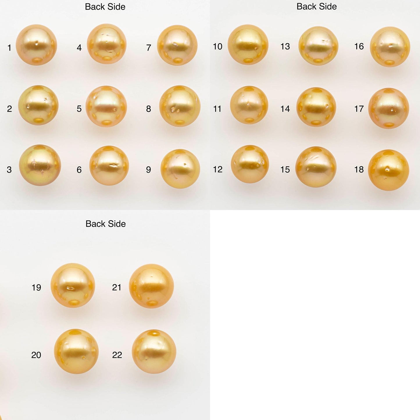 10-11mm South Sea Pearl, Gold Round Single Piece Nondrilled with High Luster and Minor Blemishes for Jewelry Making, SKU # 2567GS