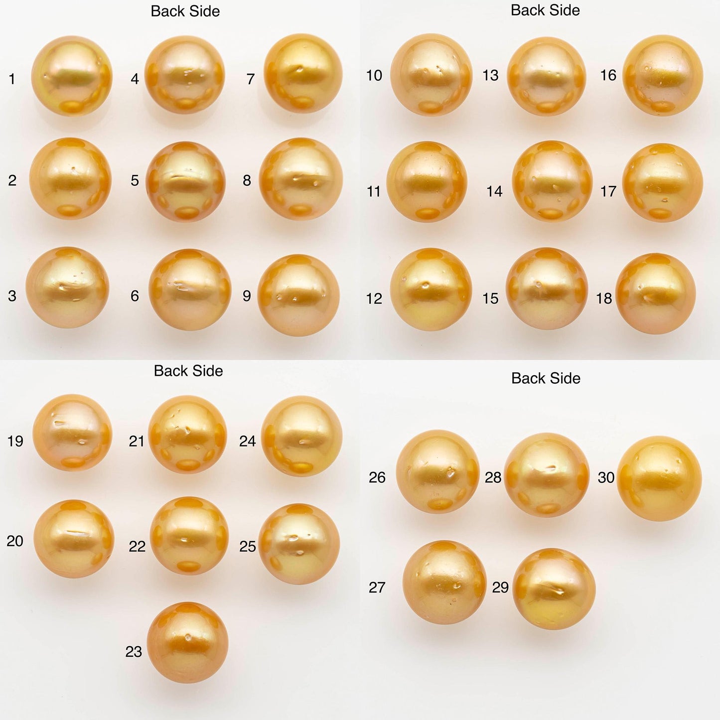 15-16mm South Sea Pearl, Gold Round Single Piece Nondrilled with High Luster and Minor Blemishes for Jewelry Making, SKU # 2575GS