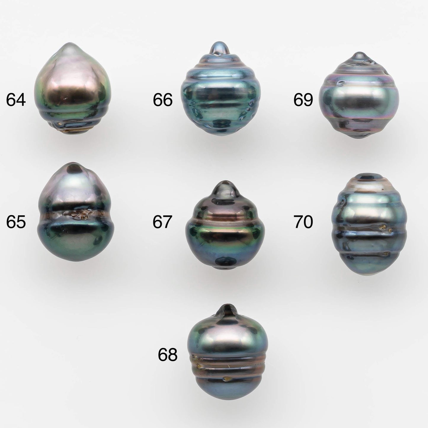 8-9mm Natural Color Tahitian Pearl Drop Shape Loose Single Piece Undrilled in High Luster and Minor Blemishes, SKU # 2583TH