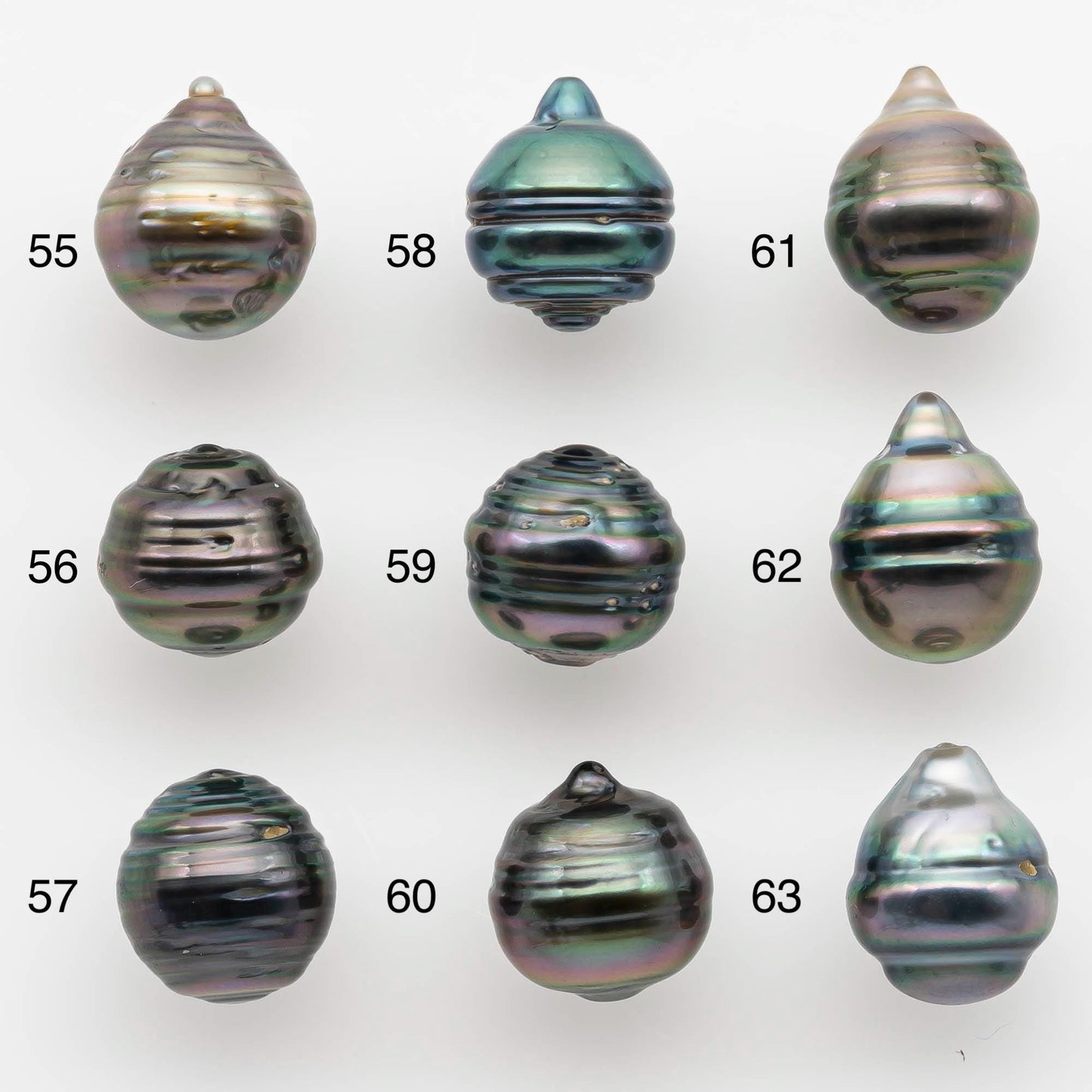 9-10mm Natural Color Tahitian Pearl Drop Shape Loose Single Piece Undrilled in High Luster and Minor Blemishes, SKU # 2589TH