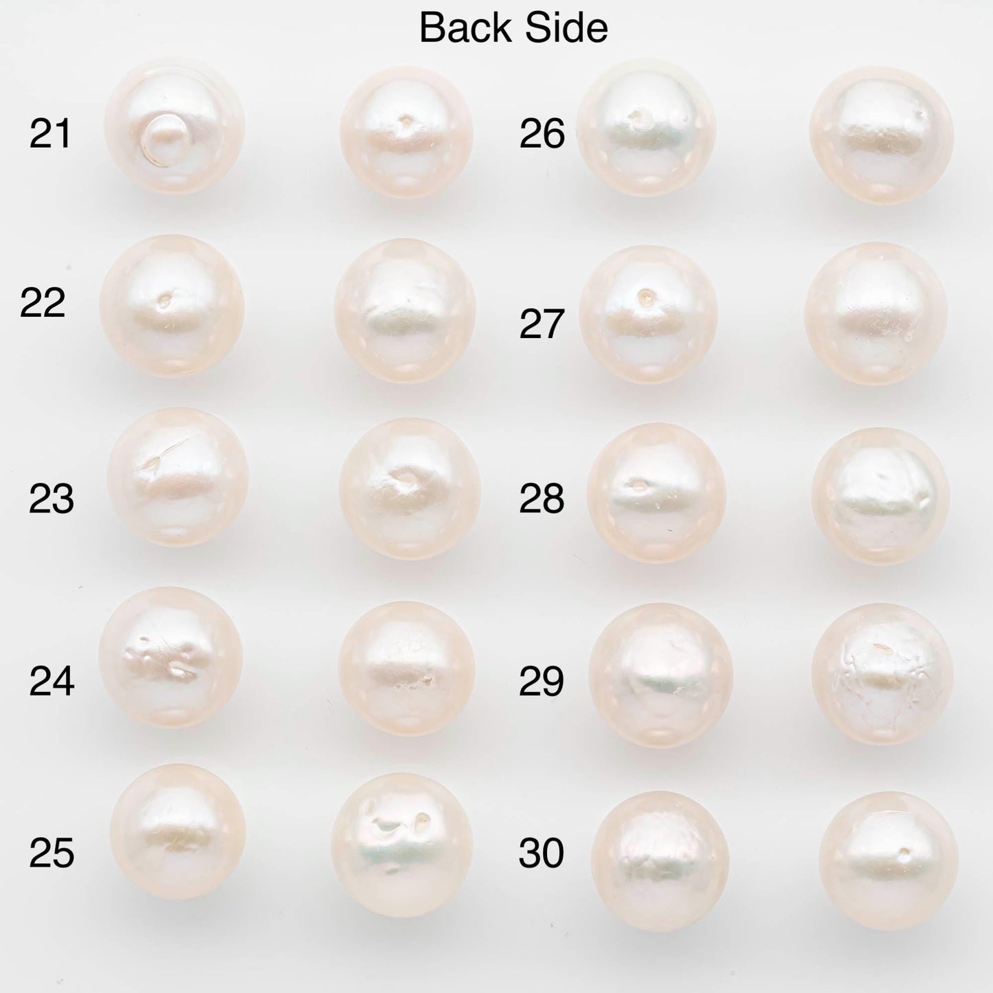 12-13mm Edison Pearls – Matching Loose Pair, White with Blemishes (Best for Stud Earrings), SKU #2599EP