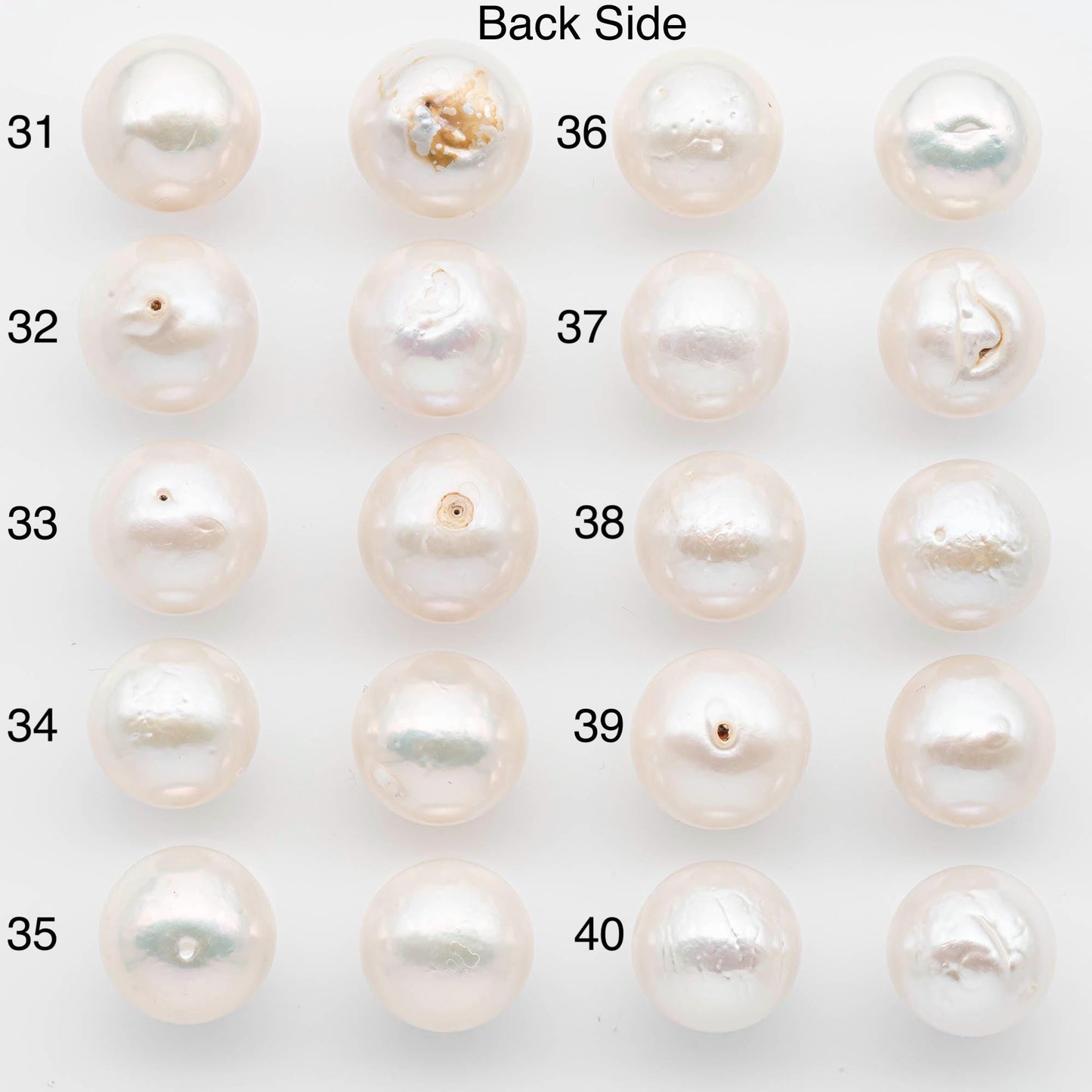 14-15mm Edison Pearls – Matching Loose Pair, White with Blemishes (Best for Stud Earrings), SKU #2601EP