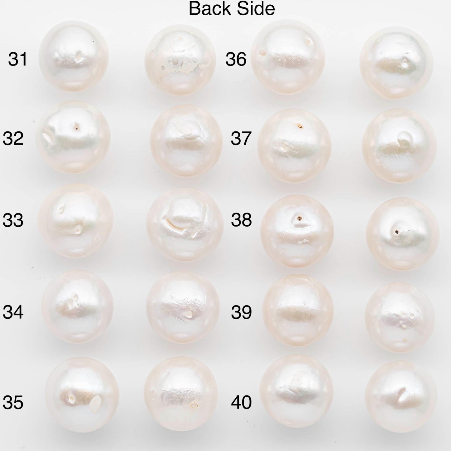14-15mm Matching Pair Edison Pearls – White with Blemishes (Best for Stud Earrings), SKU #2602EP