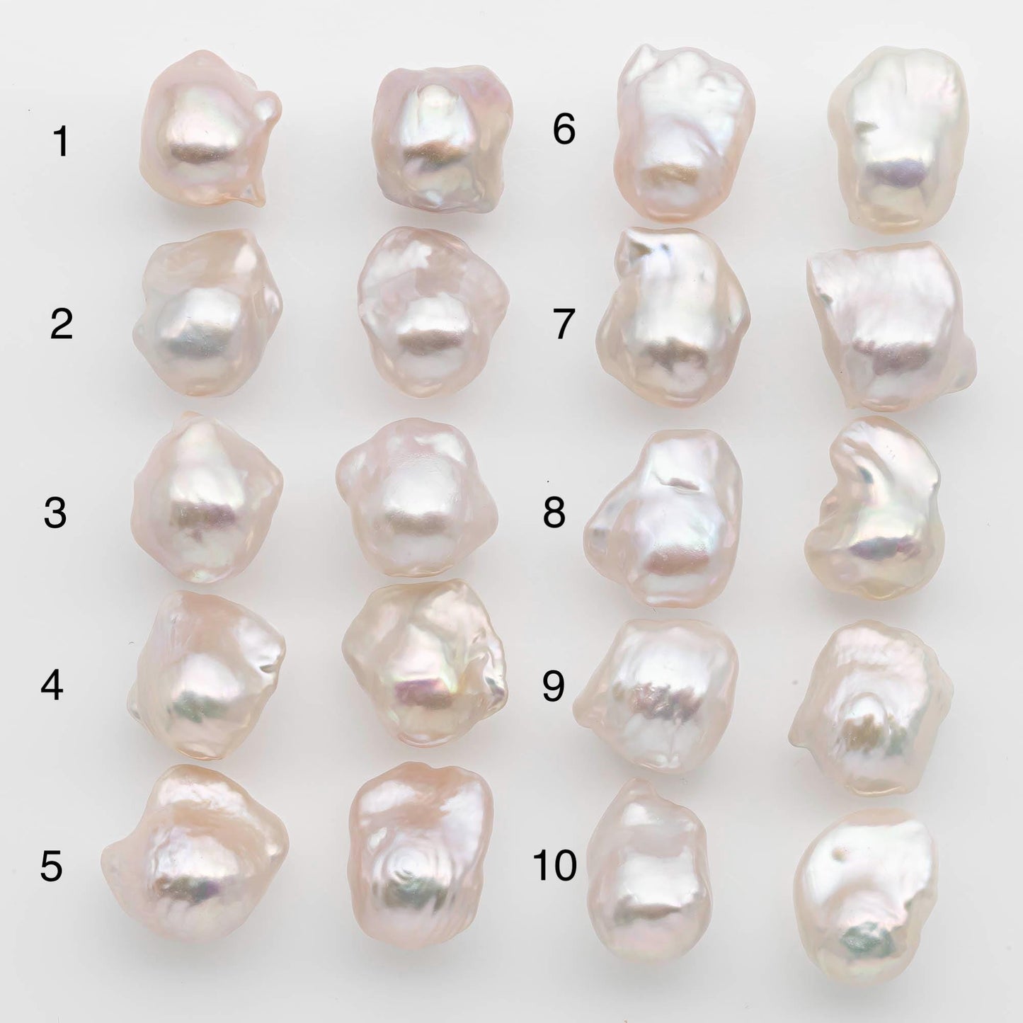 11-13mm Small Size, White Baroque Pearl Matching Pair, High Luster Freshwater Pearls for Earrings Making, Undrilled Loose, SKU # 2611BA