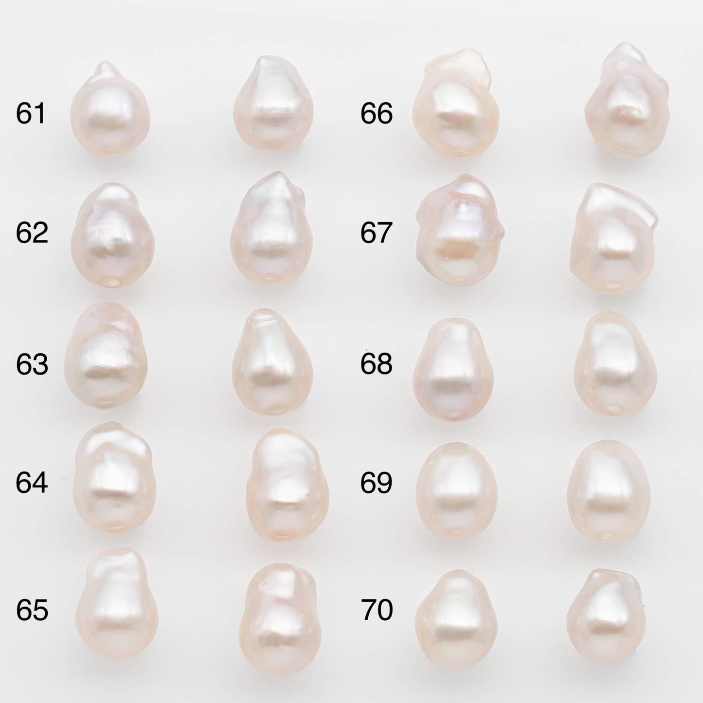 10-12mm Small Size – White Baroque Pearl Matching Pair, High Luster Freshwater Pearls for Earrings Making, No Hole Loose, SKU # 2613BA