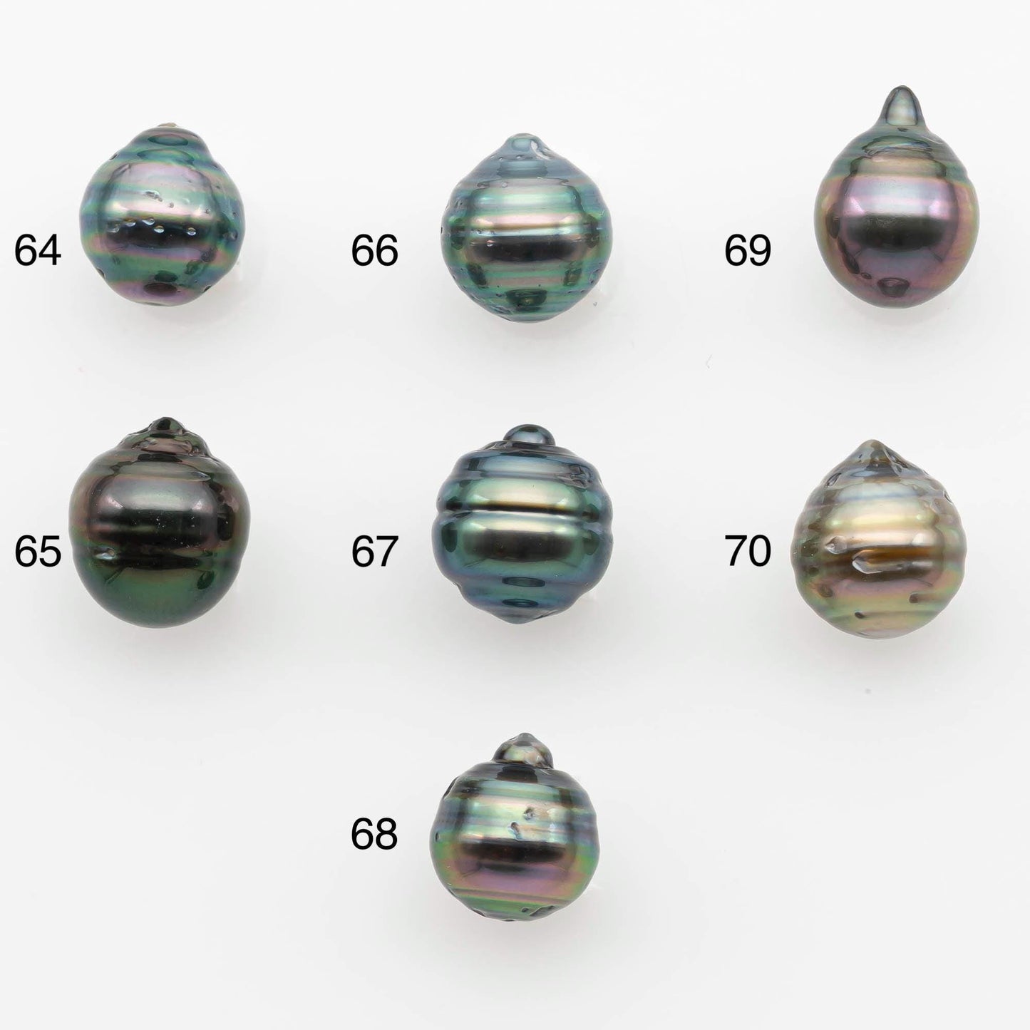 9-10mm Natural Color Tahitian Pearl Drop Shape Loose Single Piece Undrilled in High Luster and Minor Blemishes, SKU # 2654TH