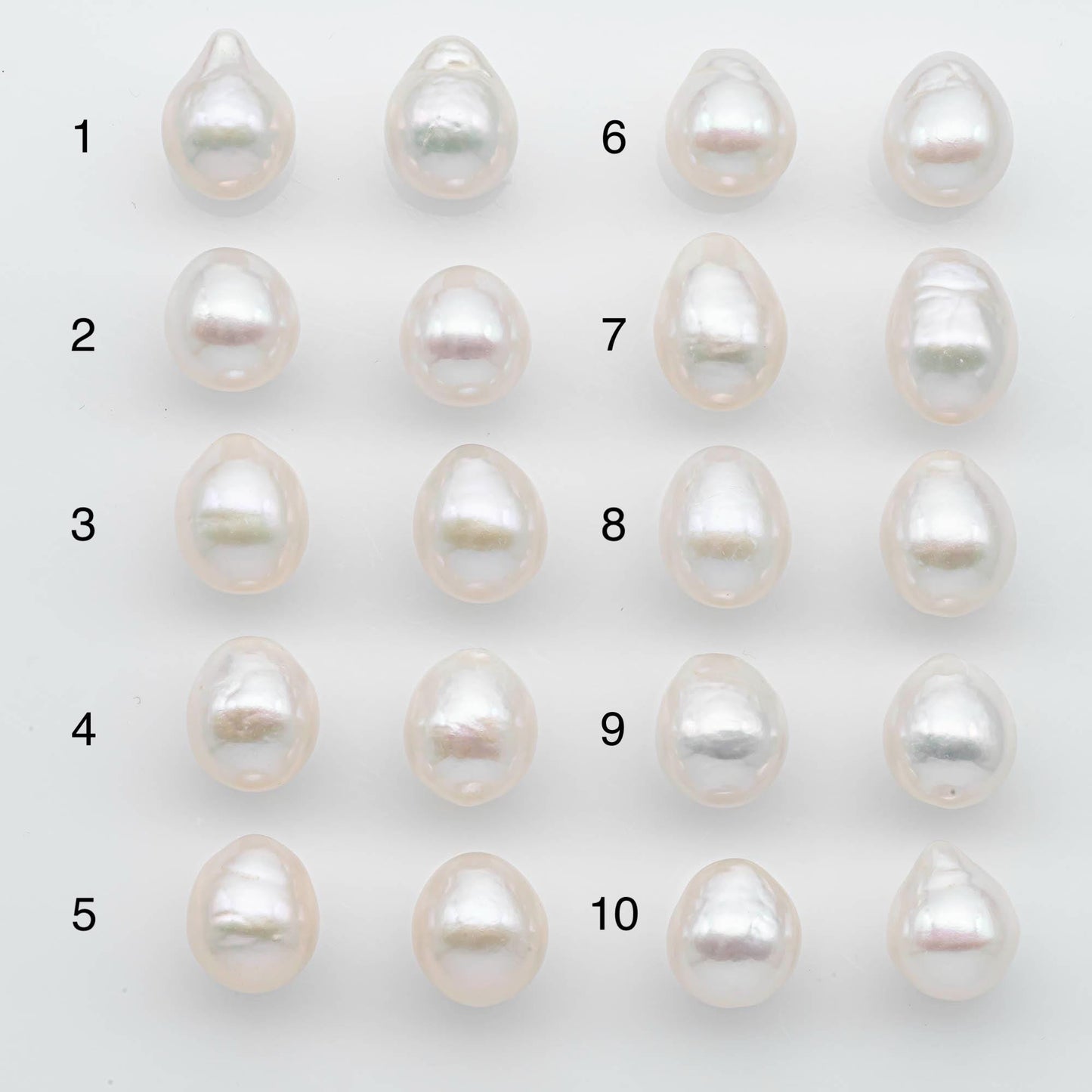 9-10mm Matching Pair Edison Pearl Undrilled Small Size with Natural Color and High Luster for Making Earring, SKU # 2591EP