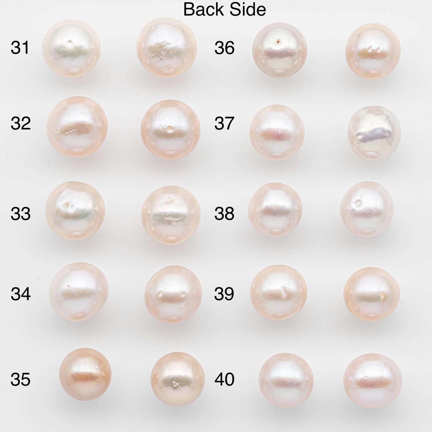 10-11mm Matching Pair Edison Pearls – White with Blemishes (Best for Stud Earrings), Undrilled – SKU #2596EP