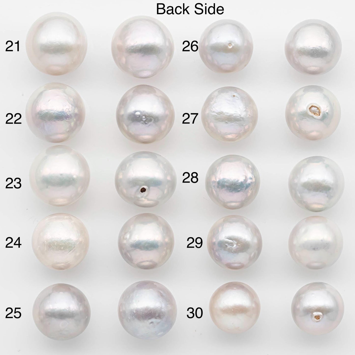 14-15mm Matching Pair Edison Pearls – White with Blemishes (Best for Stud Earrings), Undrilled, SKU #2605EP