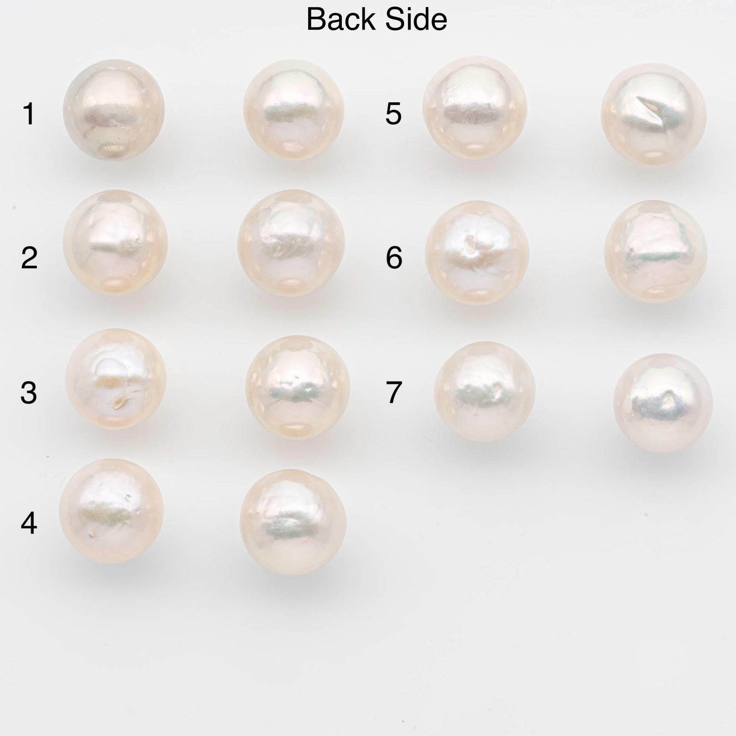 12-13mm Matching Pair Edison Pearls – White with Blemishes (Best for Stud Earrings), Undrilled, SKU #2606EP