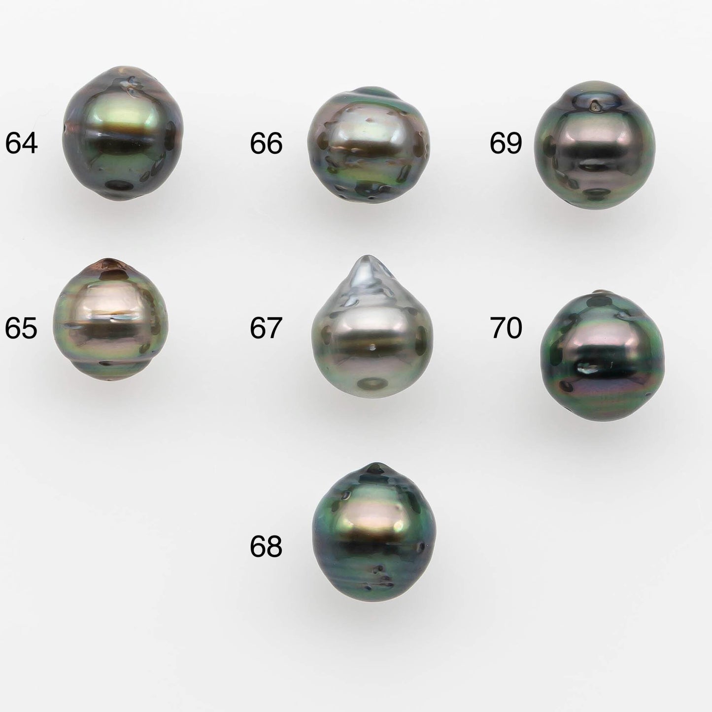 8-9mm Natural Color Tahitian Pearl Drop Shape Loose Single Piece Undrilled in High Luster and Minor Blemishes, SKU #2623TH