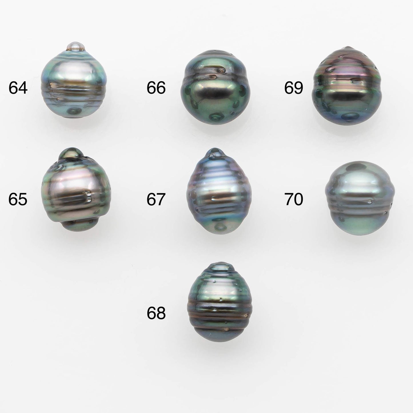 8-9mm Natural Color Tahitian Pearl Drop Shape Loose Single Piece Undrilled in High Luster and Minor Blemishes, SKU # 2626TH
