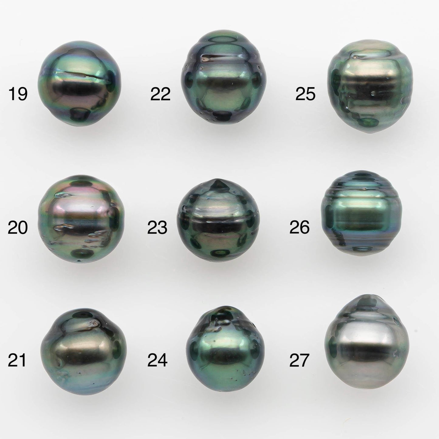 9-10mm Natural Color Tahitian Pearl Drop Shape Loose Single Piece Undrilled in High Luster and Minor Blemishes, SKU # 2649TH