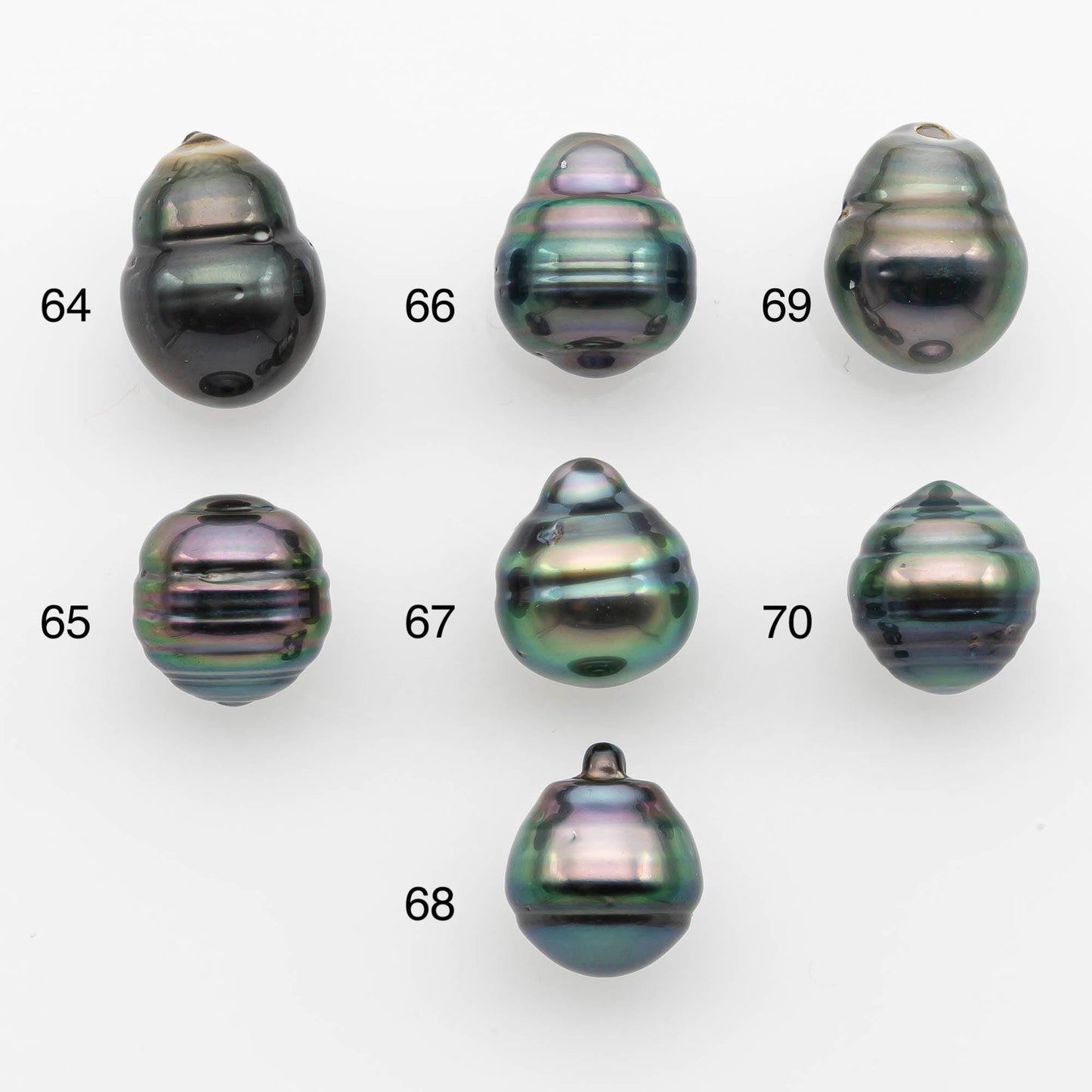 9-10mm Natural Color Tahitian Pearl Drop Shape Loose Single Piece Undrilled in High Luster and Minor Blemishes, SKU # 2647TH