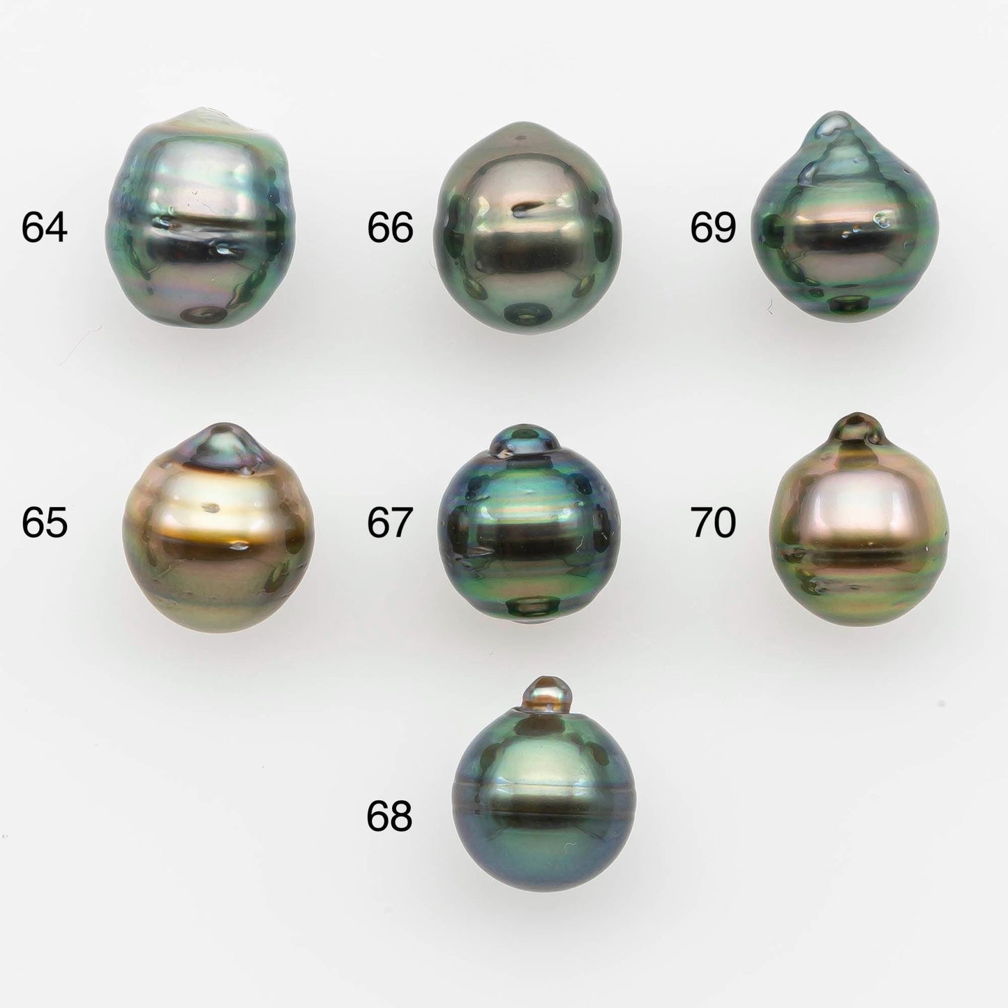9-10mm Natural Color Tahitian Pearl Drop Shape Loose Single Piece Undrilled in High Luster and Minor Blemishes, SKU # 2634TH