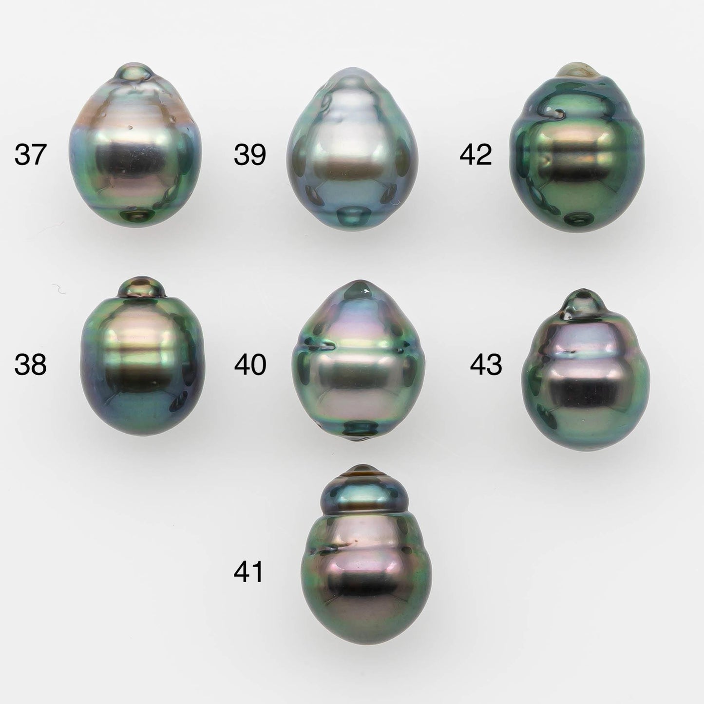 9-10mm Natural Color Tahitian Pearl Drop Shape Loose Single Piece Undrilled in High Luster and Minor Blemishes, SKU # 2633TH