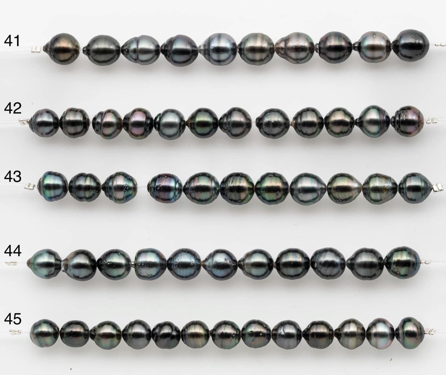 8-9mm Tahitian Pearl in Short Strand with All Natural Color with High Luster for Jewelry Making, SKU# 2659TH
