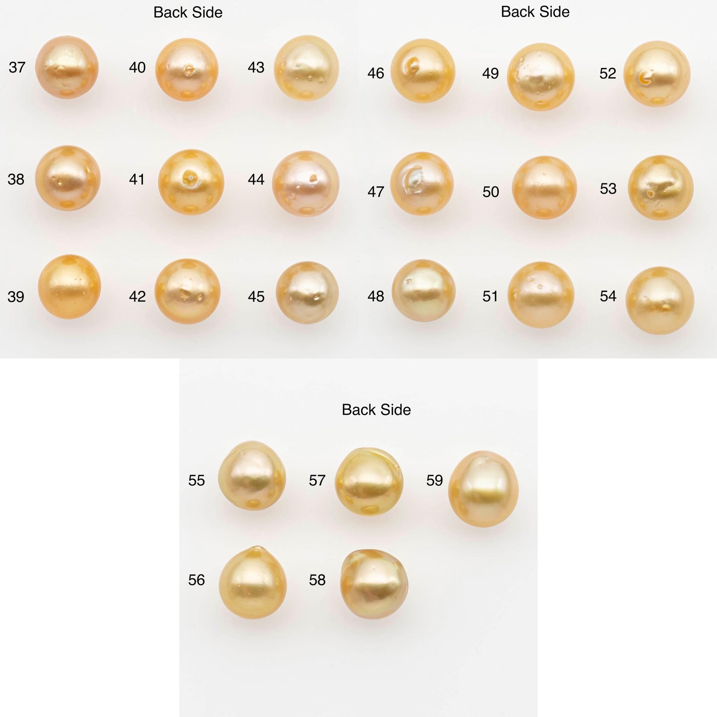 9-10mm South Sea Pearl, Gold Near Round Single Piece Nondrilled with High Luster and Minor Blemishes for Jewelry Making, SKU # 2675GS