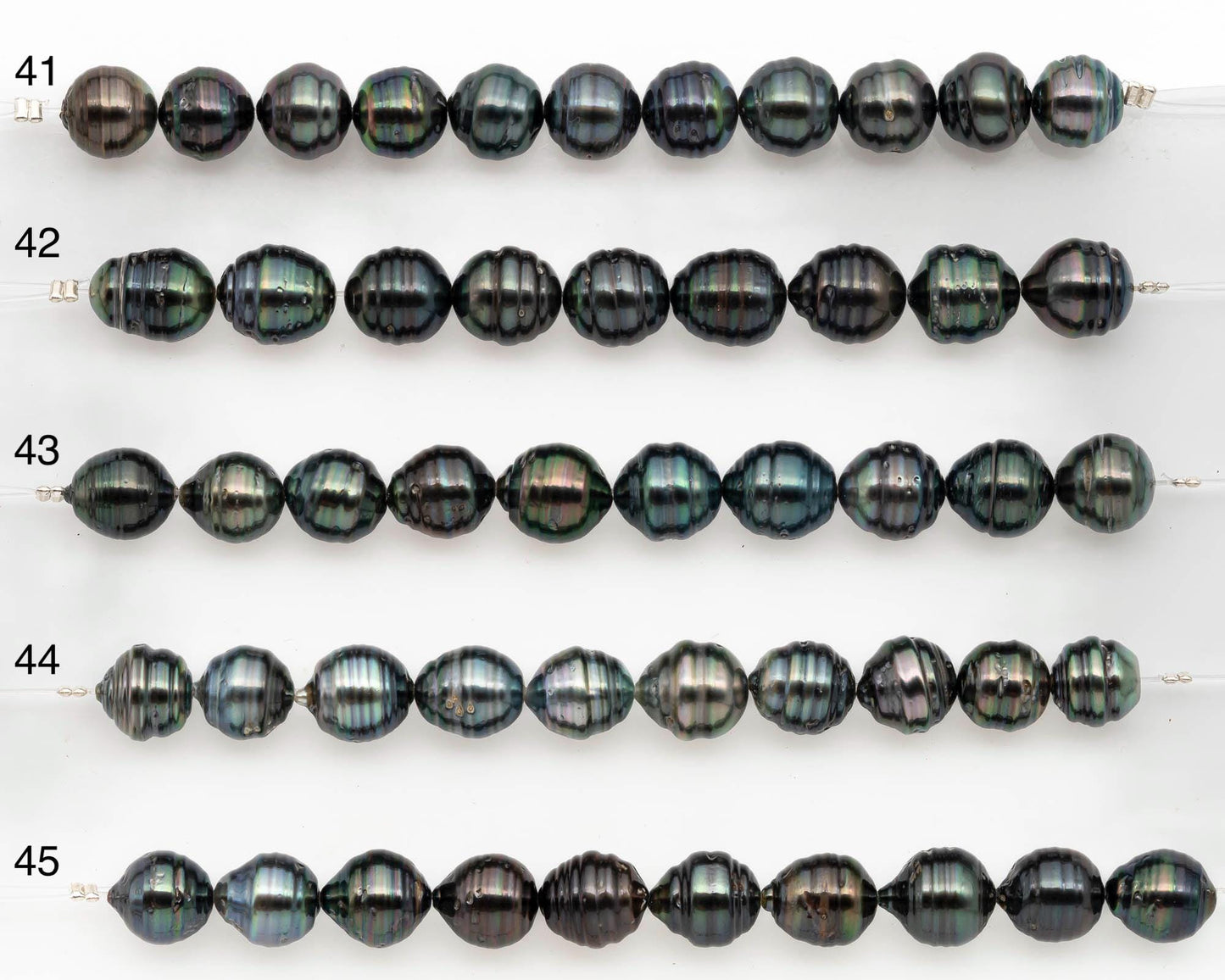 9-10mm Tahitian Pearl in Short Strand with All Natural Color with High Luster and Blemishes for Jewelry Making, SKU# 2667TH