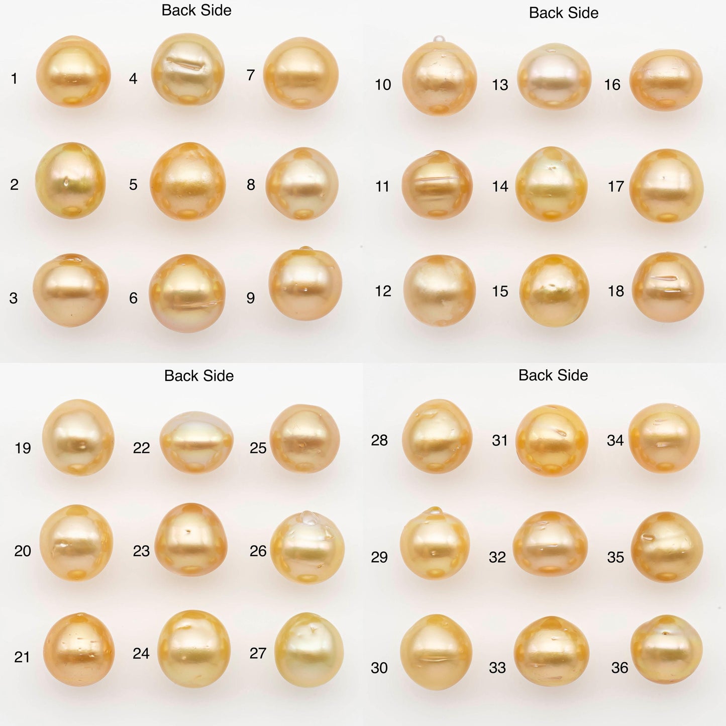 11-12mm South Sea Pearl, Gold Near Round Single Piece Nondrilled with High Luster and Minor Blemishes for Jewelry Making, SKU # 2683GS