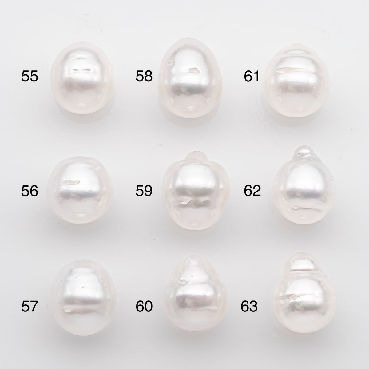 10-11mm White South Sea Pearl Drop Shape, Loose Undrilled Natural Color, SKU # 2714SS