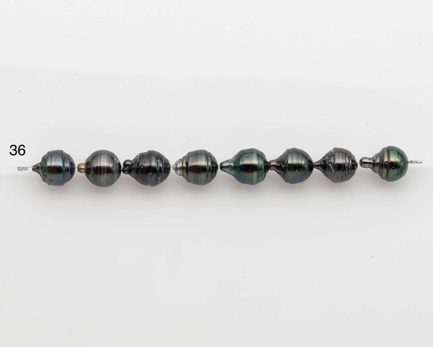 10-11mm Tahitian Pearl Short Strand, Near Round with High Luster and Natural Surface Variations, SKU # 2756TH