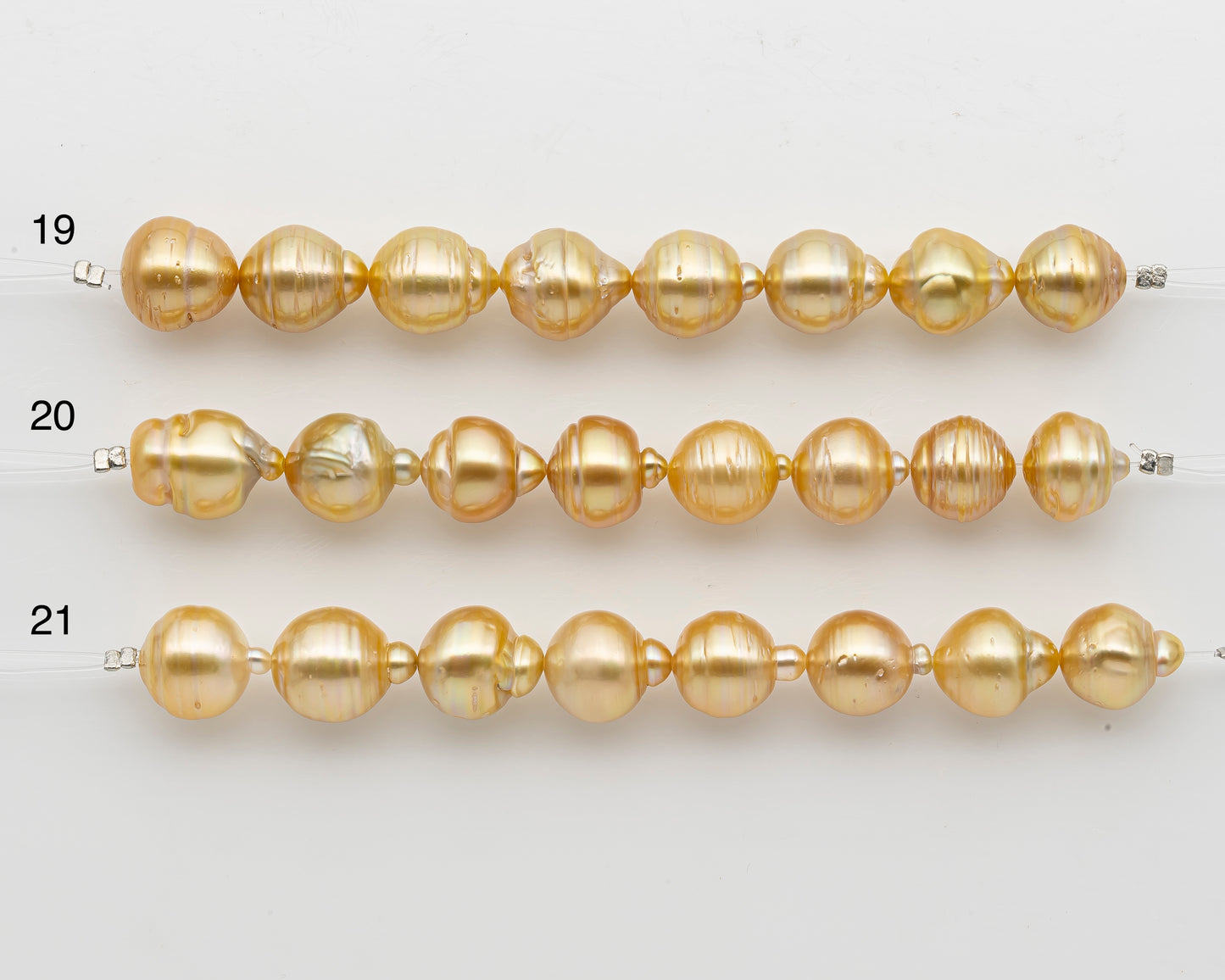 11-12mm or 12-13mm Golden South Sea Pearl Short Strand, Drop and Natural Color Pearls for Jewelry Making, SKU # 2800GS