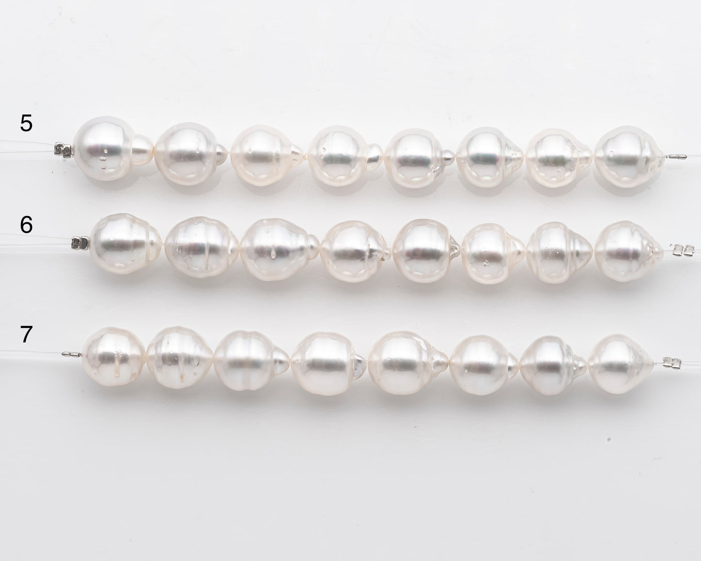 11-12mm White South Sea Pearl Short Strand, Near Round and Natural Color Pearls for Jewelry Making, SKU # 2801SS